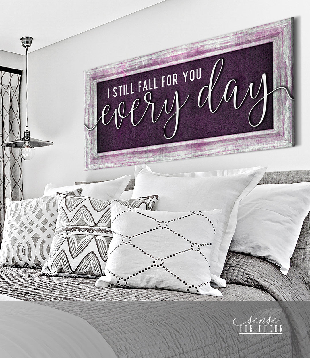High - Quality Wood - Framed Couples Wall Art: I Still Fall for You Daily V3 (Ready to Hang)