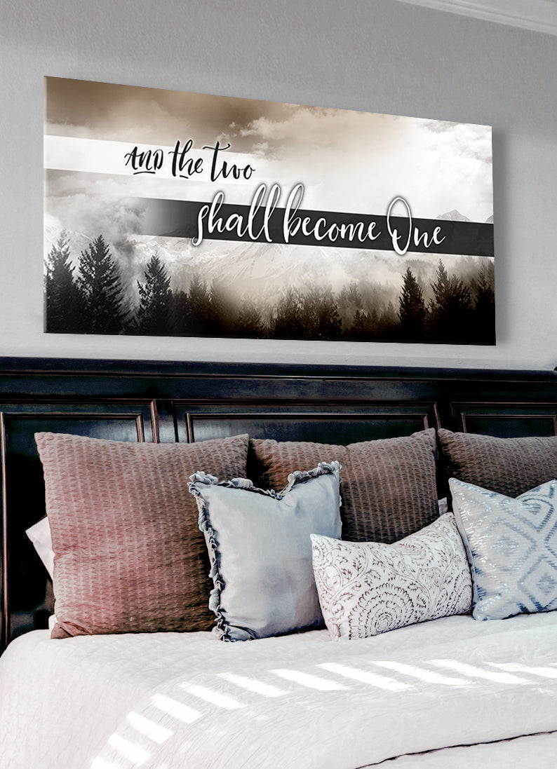 Exclusive Couples Wall Art - 'And The Two Shall Become One V4' with Wood Frame, Ready to Hang! Buy 2 Save 20%