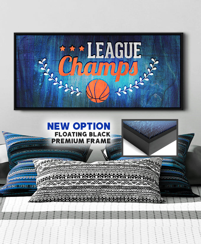 Hot! Teen Basketball League Champs Wood - Framed Wall Art, Ready To Hang