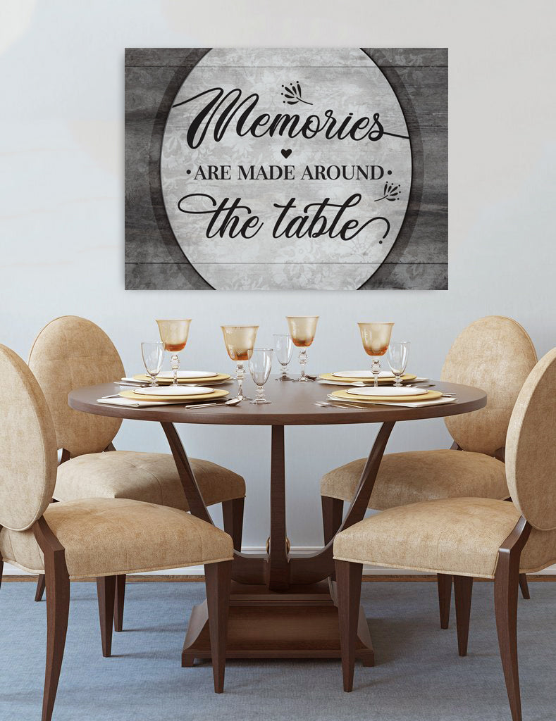 Limited Time Offer! Ready-to-Hang Kitchen Wall Art - Memories Are Made Around The Table V2 with Wood Frame