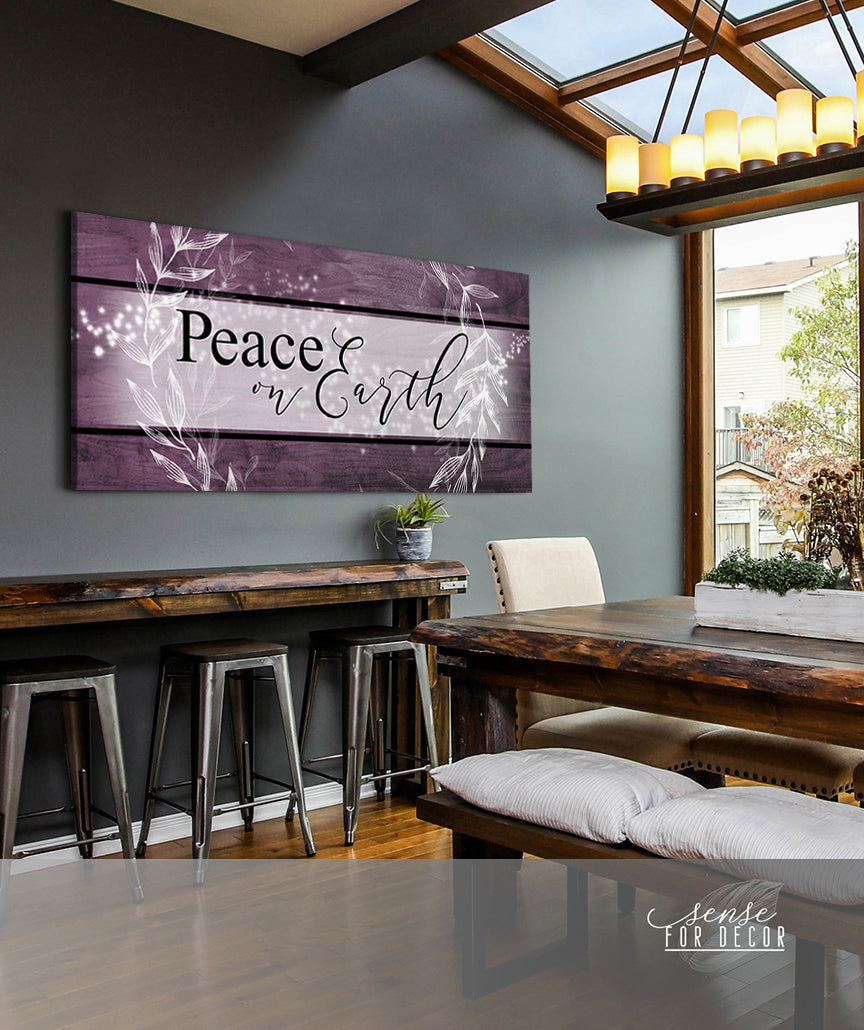 Hot Sale! Holiday Wall Art - Peace on Earth V2 with Wood Frame, Ready To Hang
