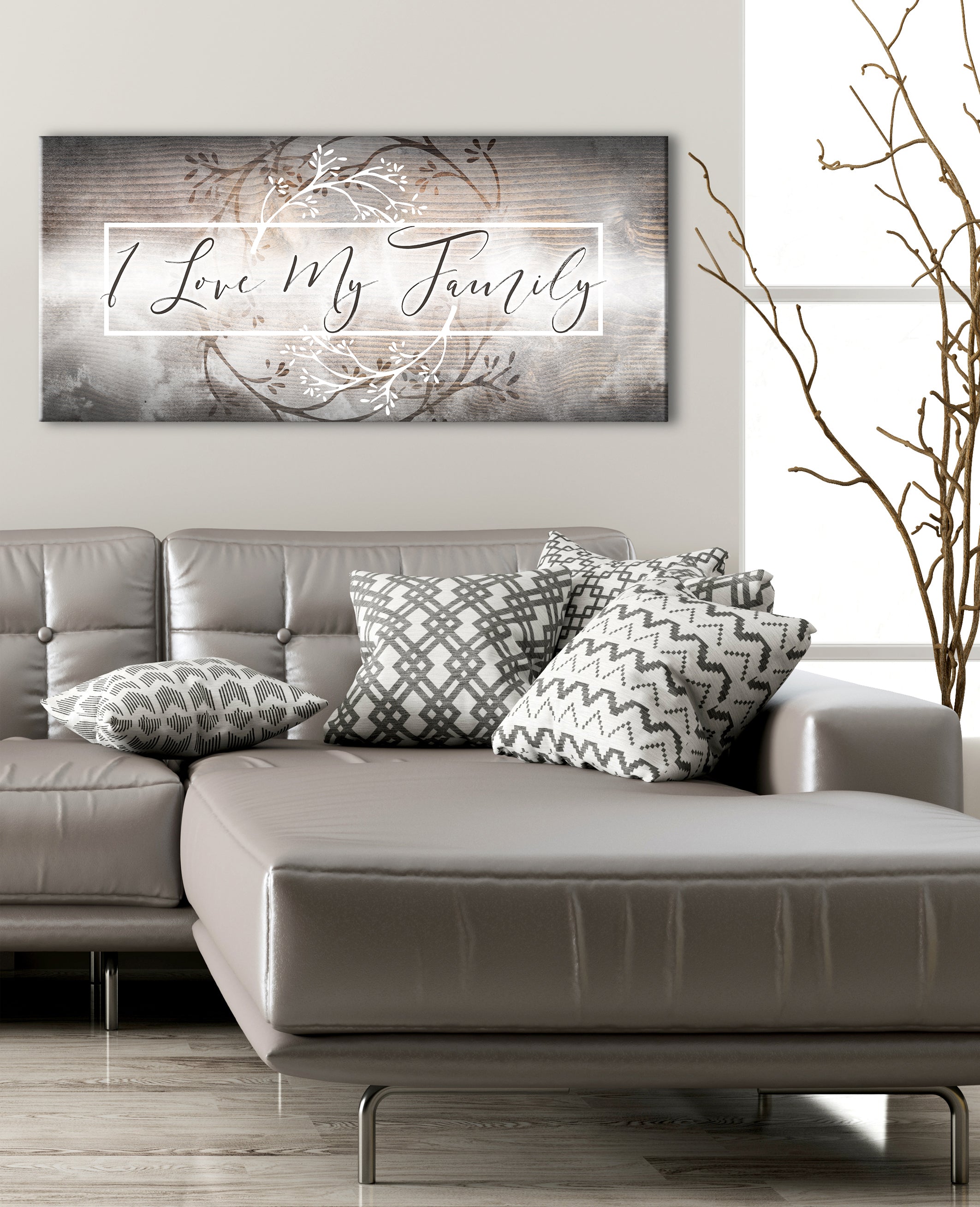 Exclusive Family Wall Art - 'I Love My Family' with Wood Frame, Ready to Hang! Buy 2 Save 20%