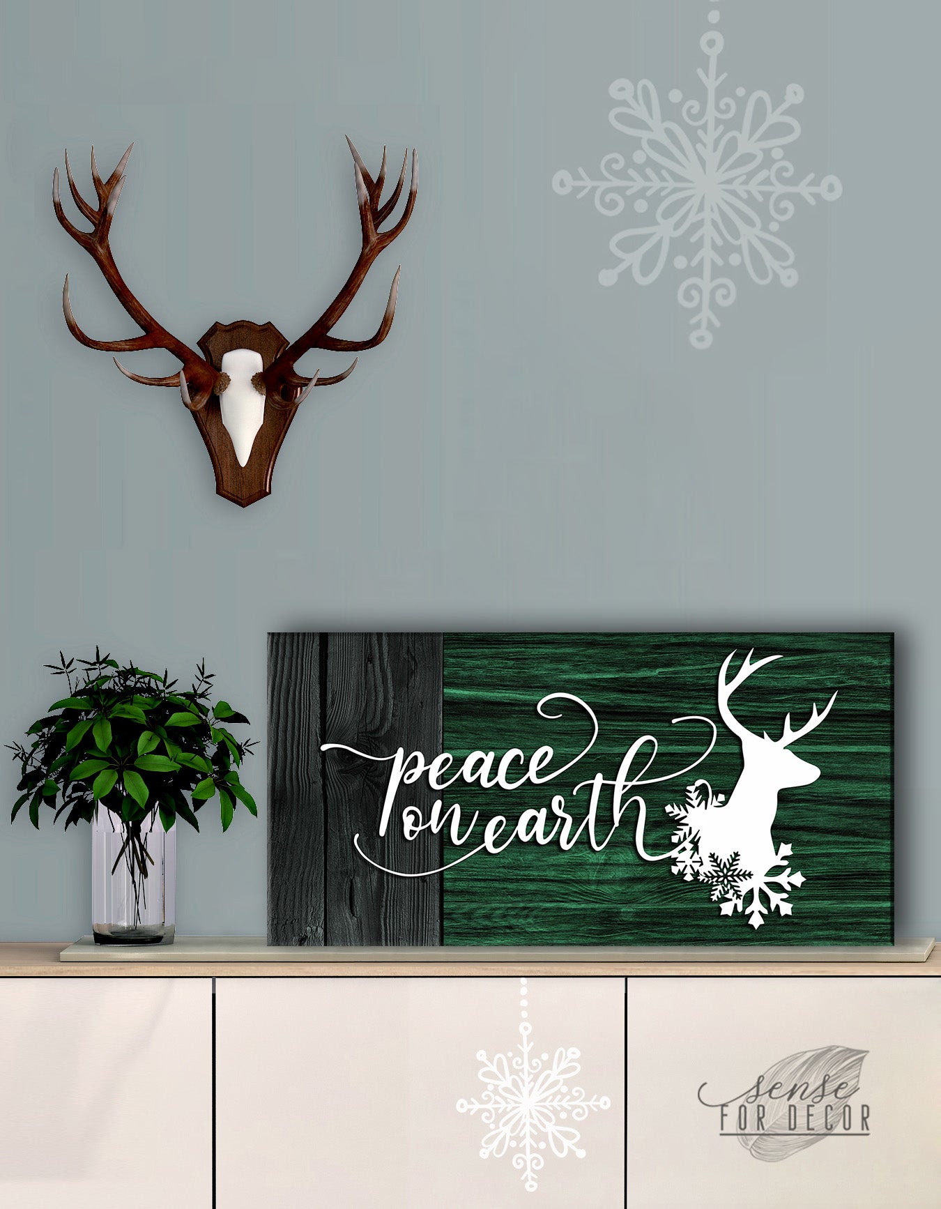 Holiday Wall Art: Peace on Earth V3 - Wood Frame, Ready to Hang! Buy 2 Save 20%