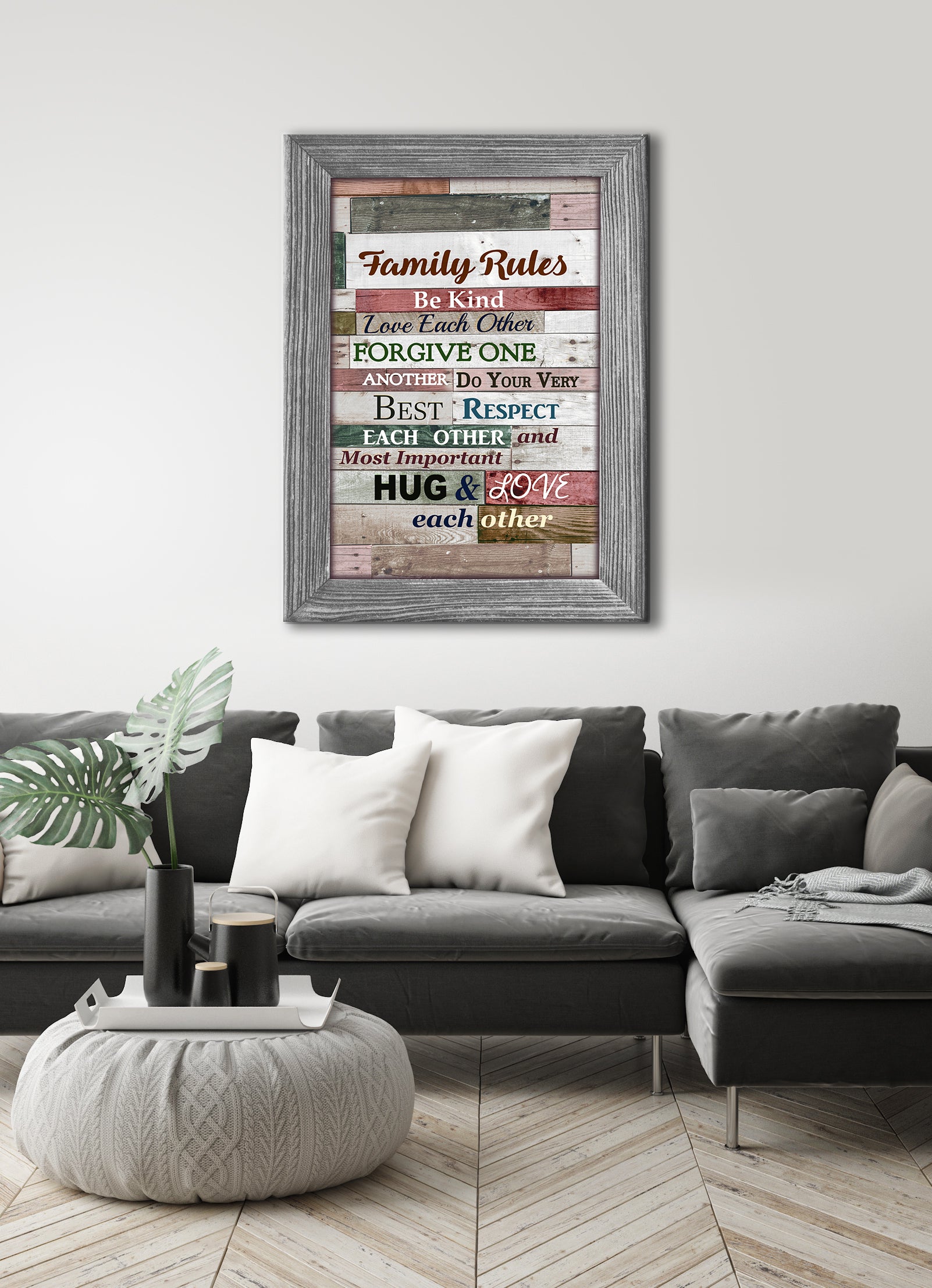 High - Quality Wood - Framed Sweet Family Saying Home Wall Art Ready to Hang