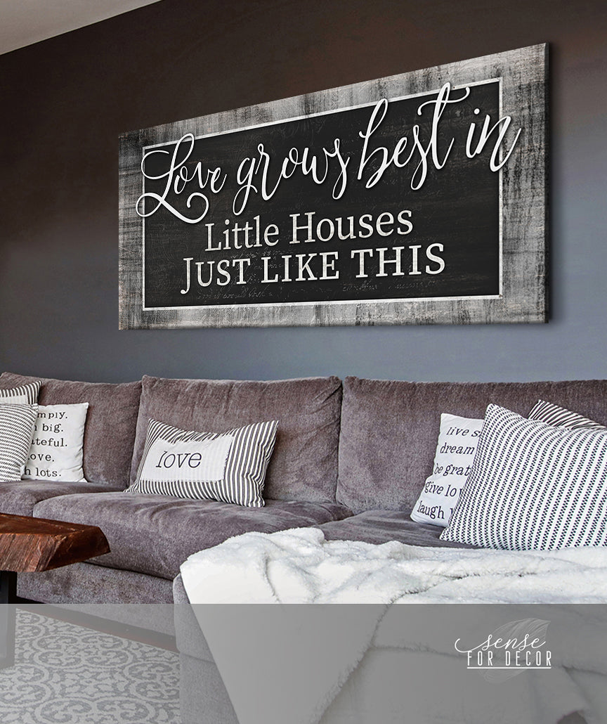 Hot Deal! Love Grows Best In Little Houses Wall Art (Wood Frame, Ready To Hang) V3