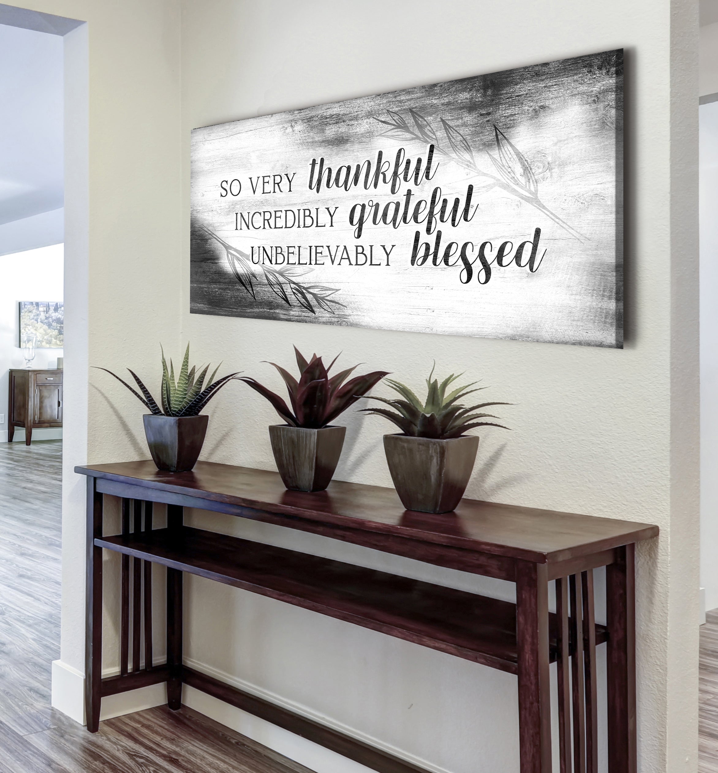 Hot Deal! Christian Wall Art - 'So Very Thankful V23' with Wood Frame, Ready to Hang