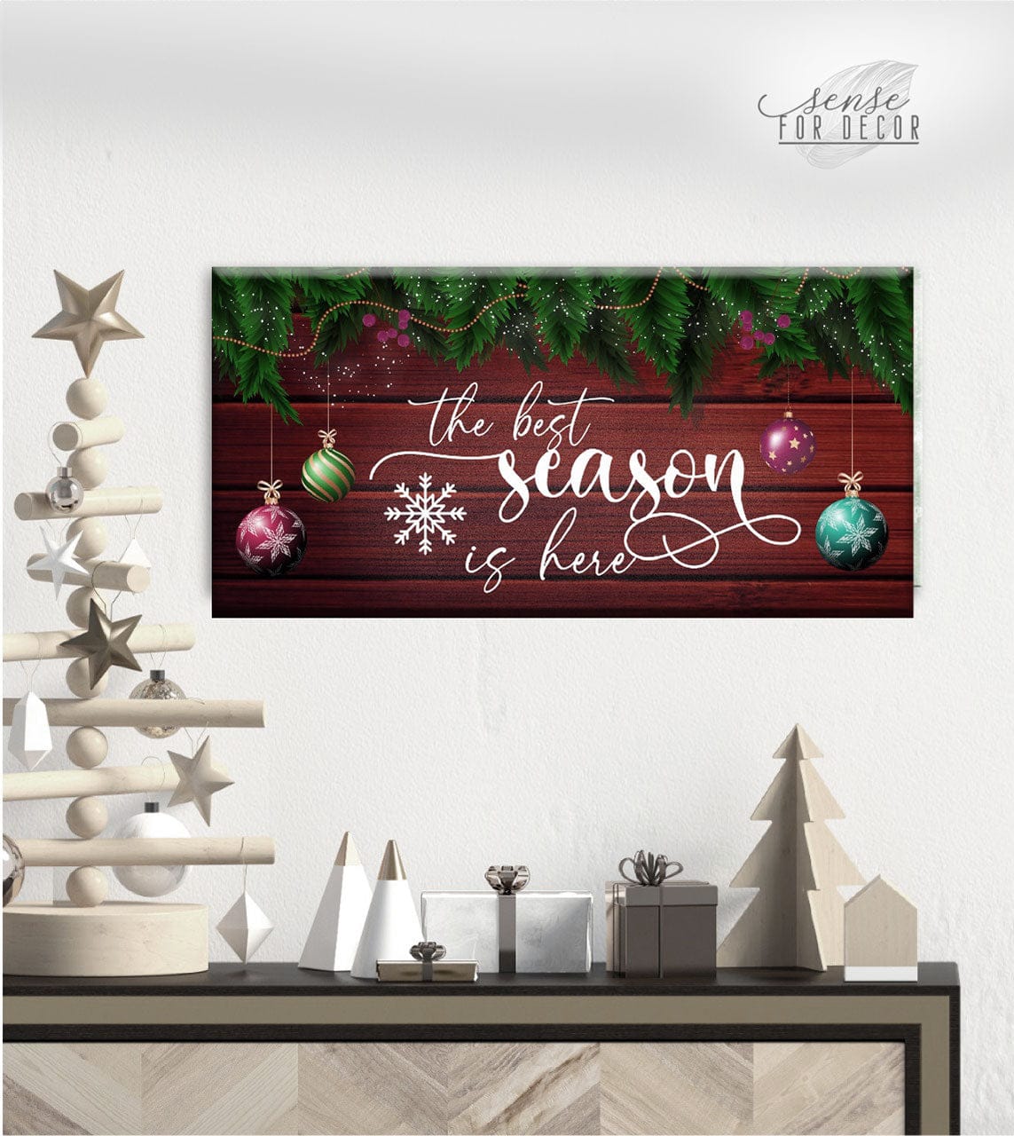 Holiday Wall Art: Ready-to-Hang Wood Frame - Best Season Sale