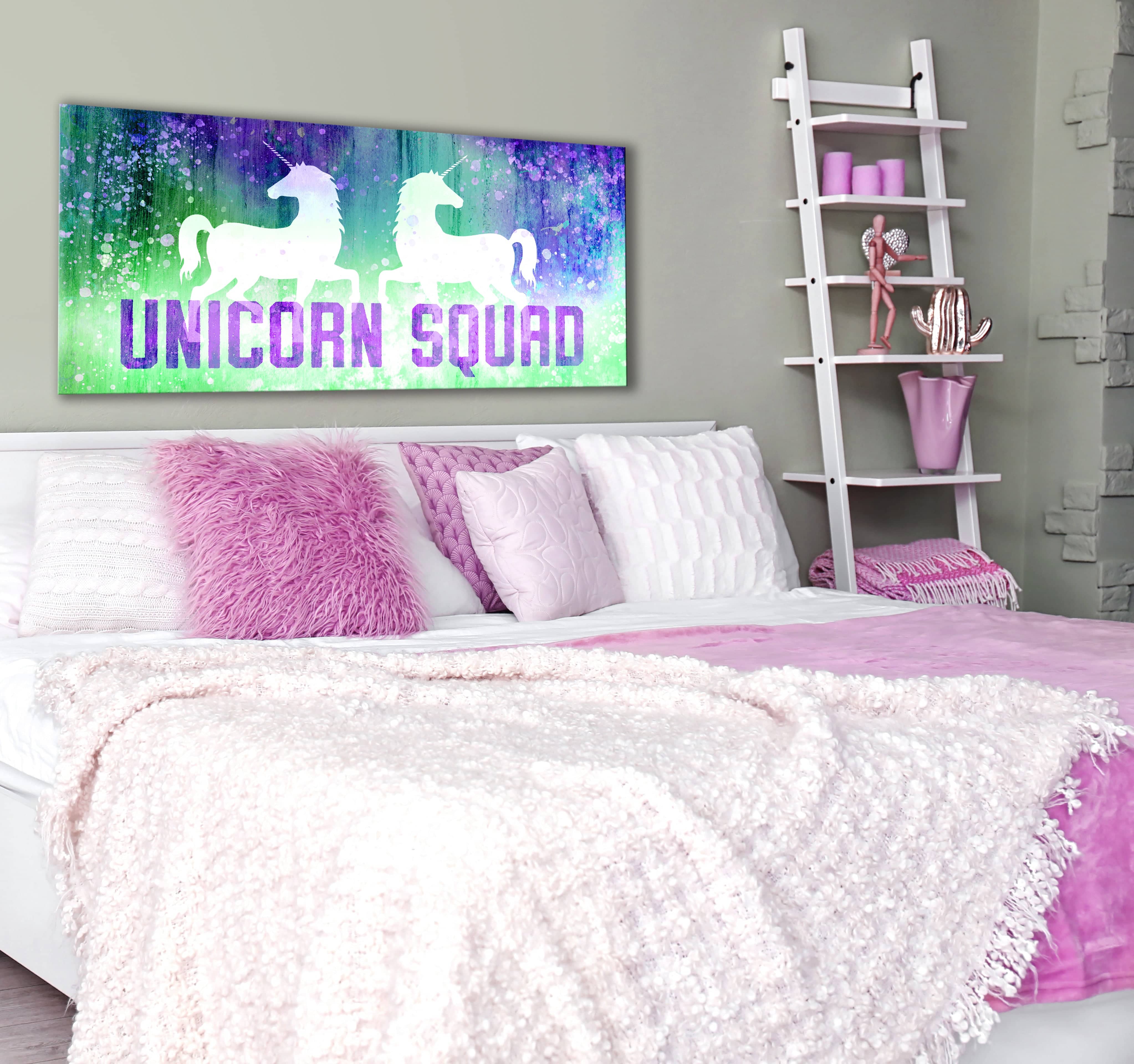 Ready-to-Hang Unicorn Squad Wood Frame Bedroom Wall Art