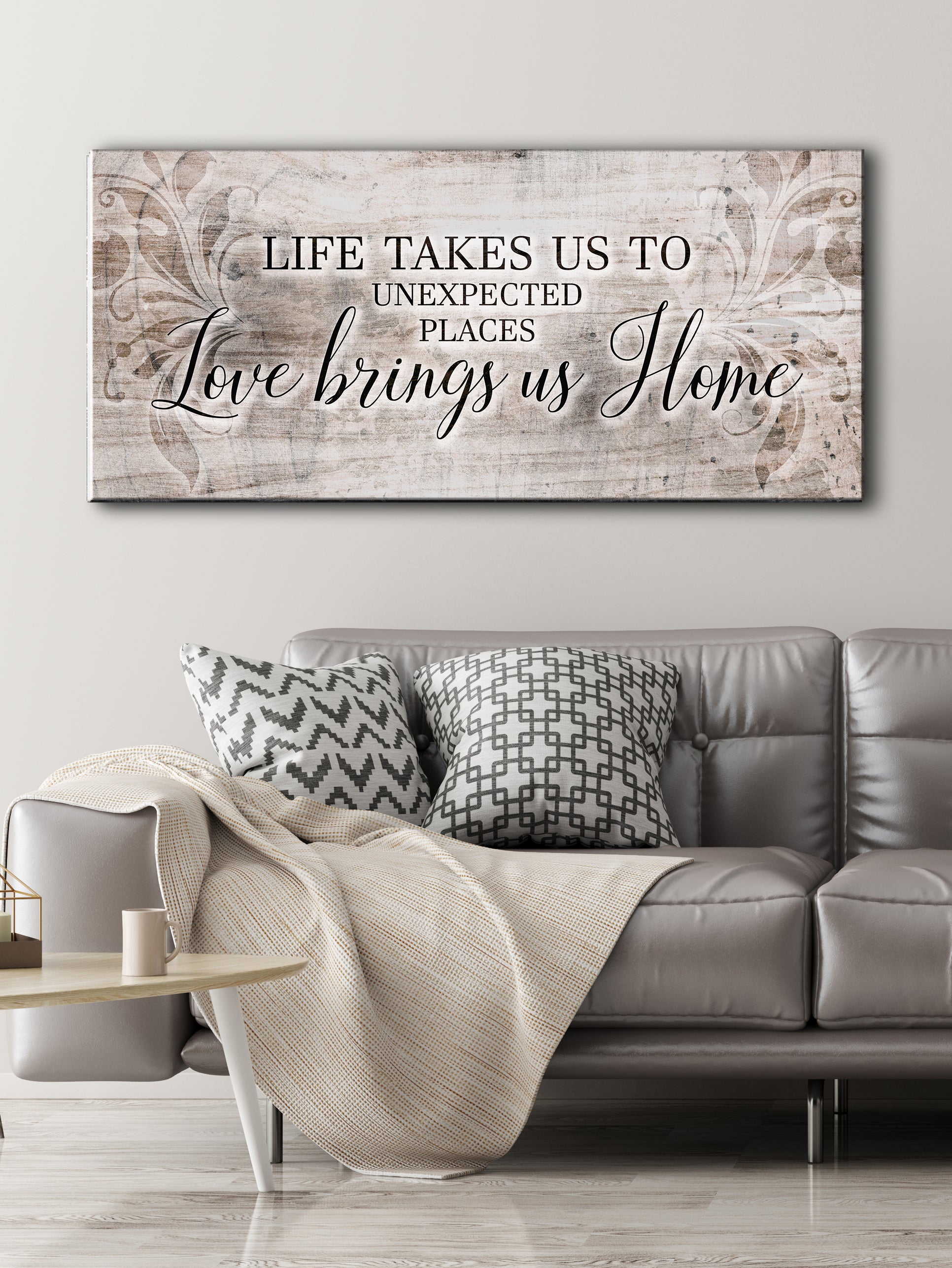 Hot Deal! Ready-to-Hang Wood Frame Home Wall Art - Life Leads to Unexpected Places V2