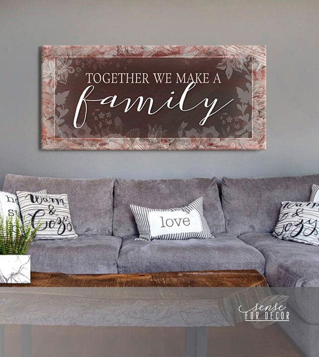 Exclusive Family Wall Art - 'Together We Make A Family V4' with Wood Frame, Ready to Hang! Buy 2 Save 20%