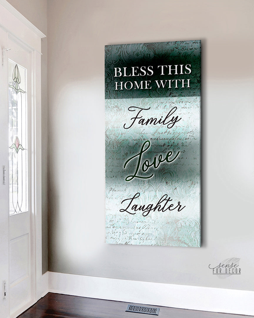 Exclusive! Bless This Home Wall Art with Family Love (Wood Frame, Ready to Hang)