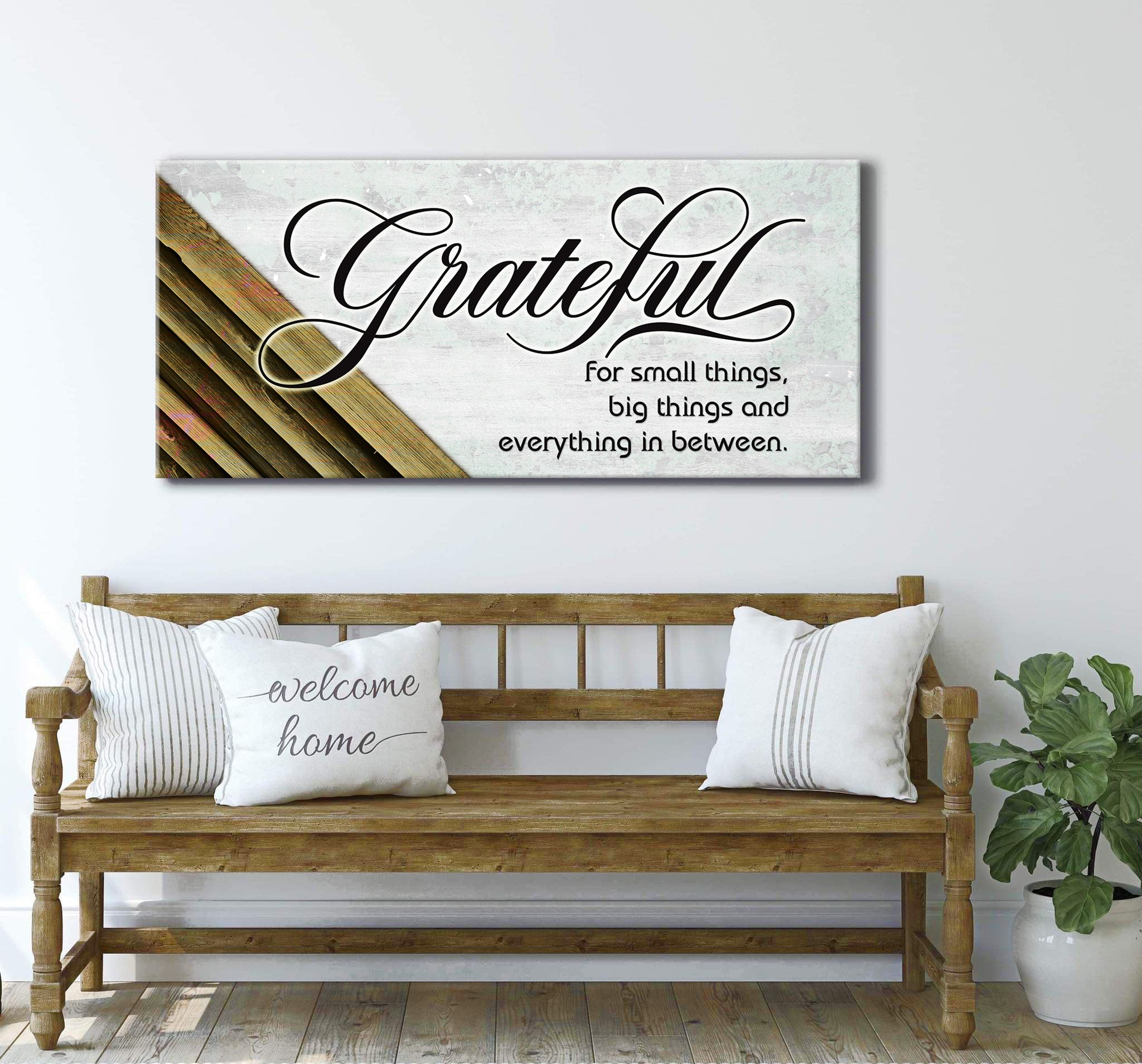 Hot! Christian Wall Art: Grateful for Small Things V3 (Wood Frame, Ready to Hang)