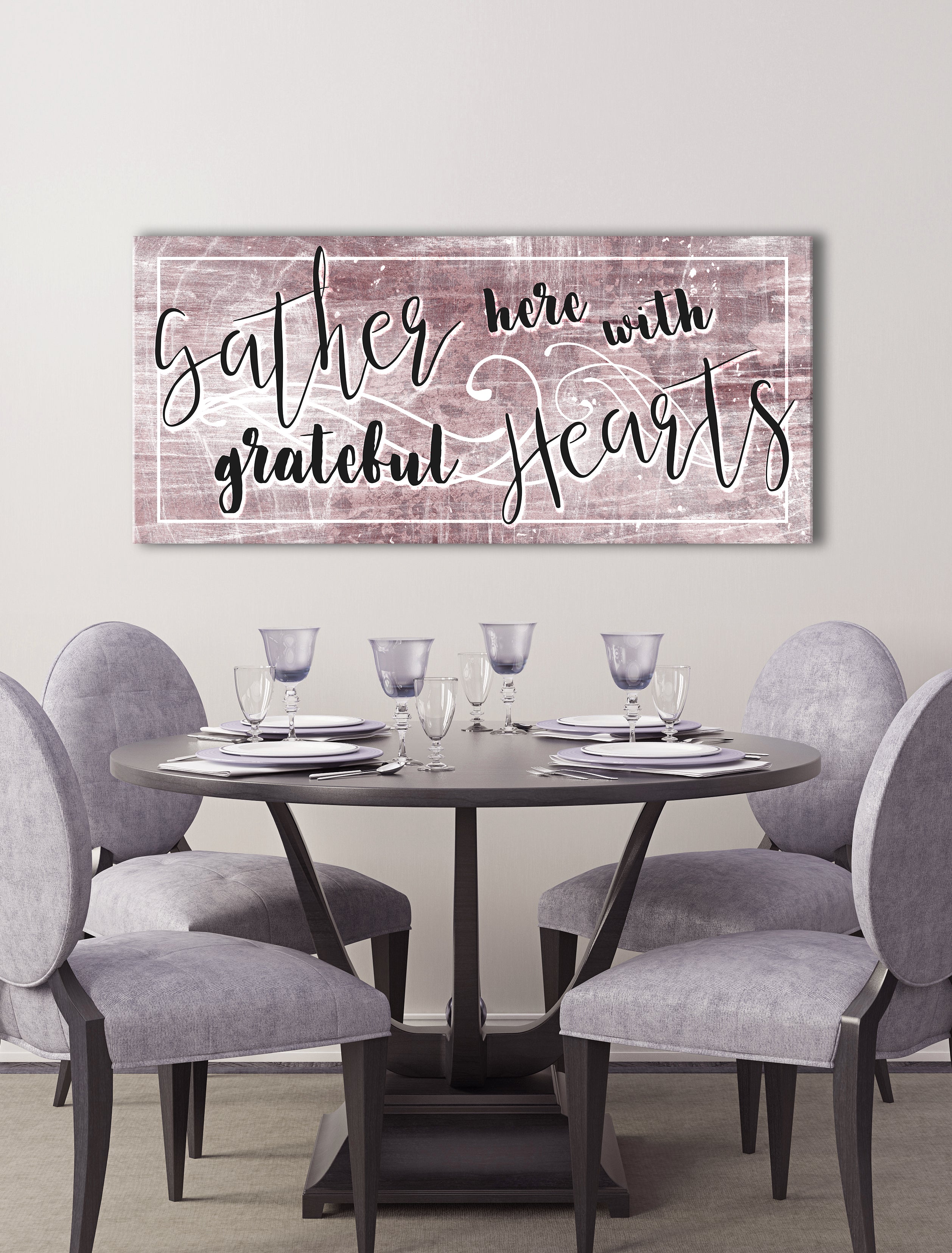Ready-to-Hang Wood Frame Home Wall Art: Gather with Grateful Hearts