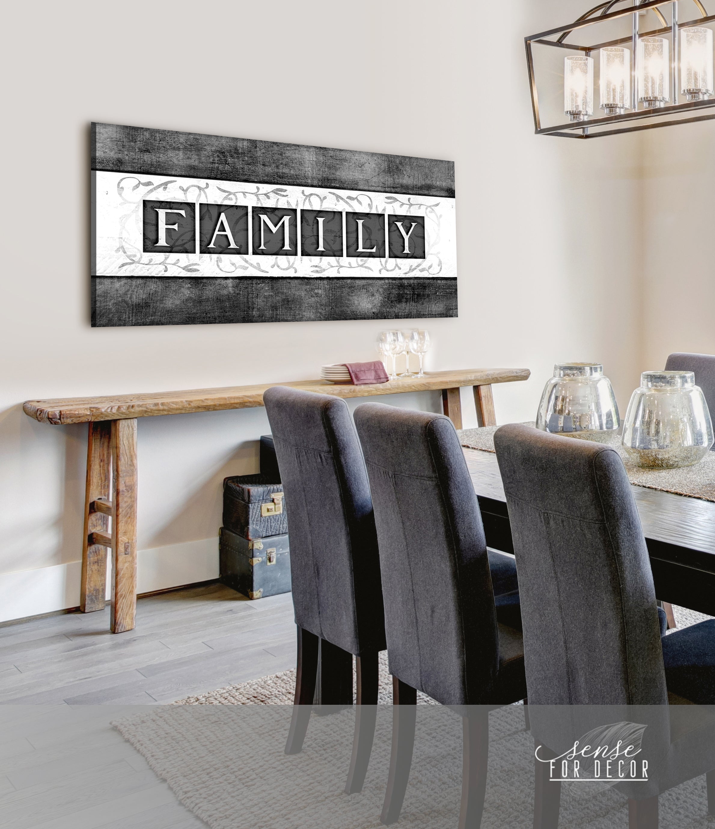 Family Wall Art: Ready-to-Hang Family Blocks Word in Wood Frame - Buy 2 Save 20%