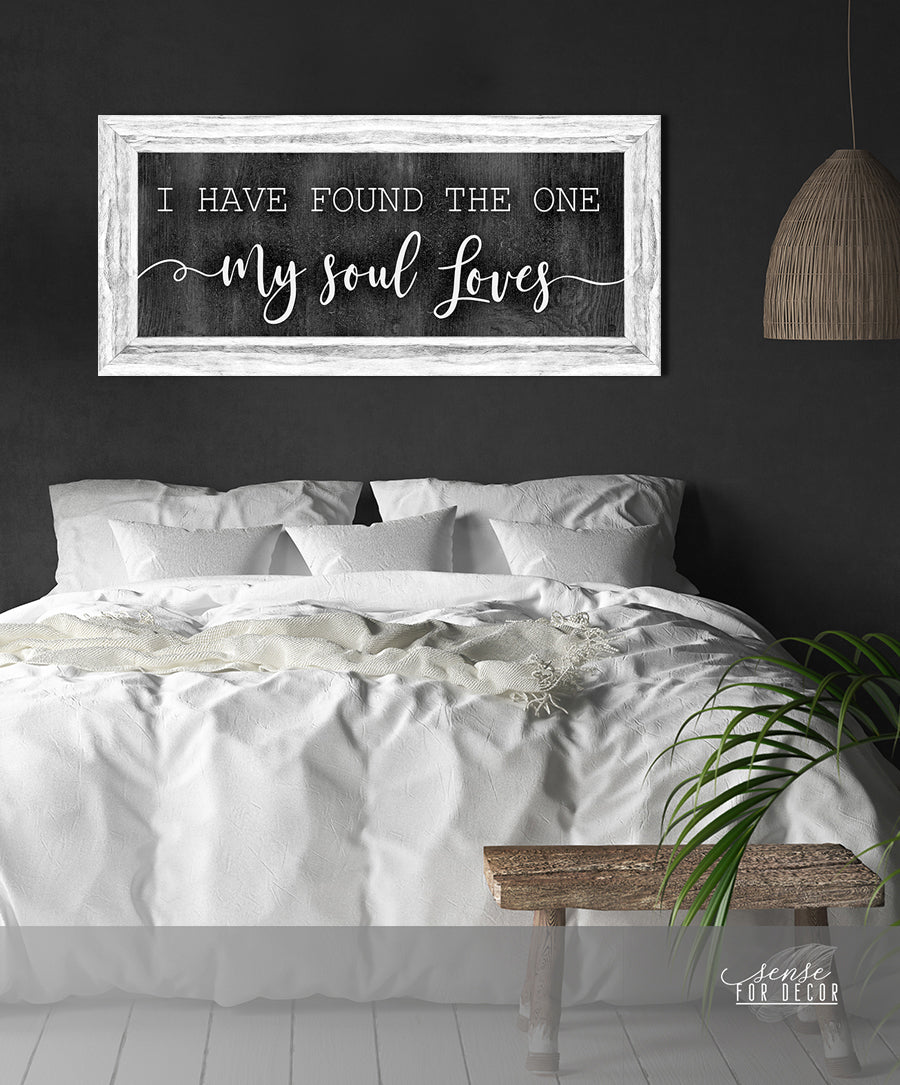 Exclusive Couples Wall Art: 'I Have Found The One My Soul Loves' - Wood Frame, Ready To Hang