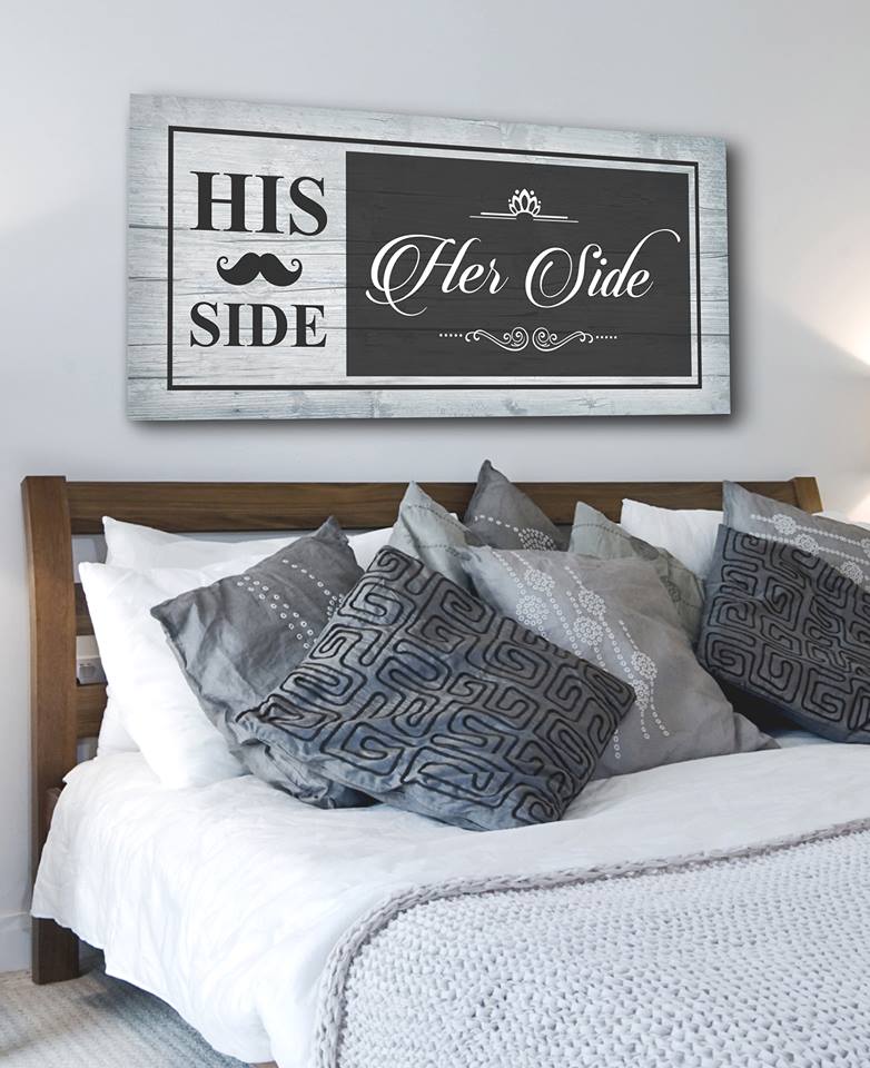 High - Quality Wood - Framed Couples Wall Art: His & Her Sides V2, Ready To Hang