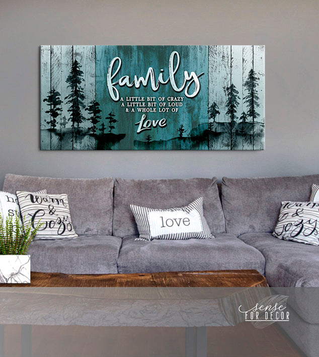 Exclusive Family Wall Art V14: A Bit of Crazy, Wood Frame Ready to Hang - Buy 2 Save 20%