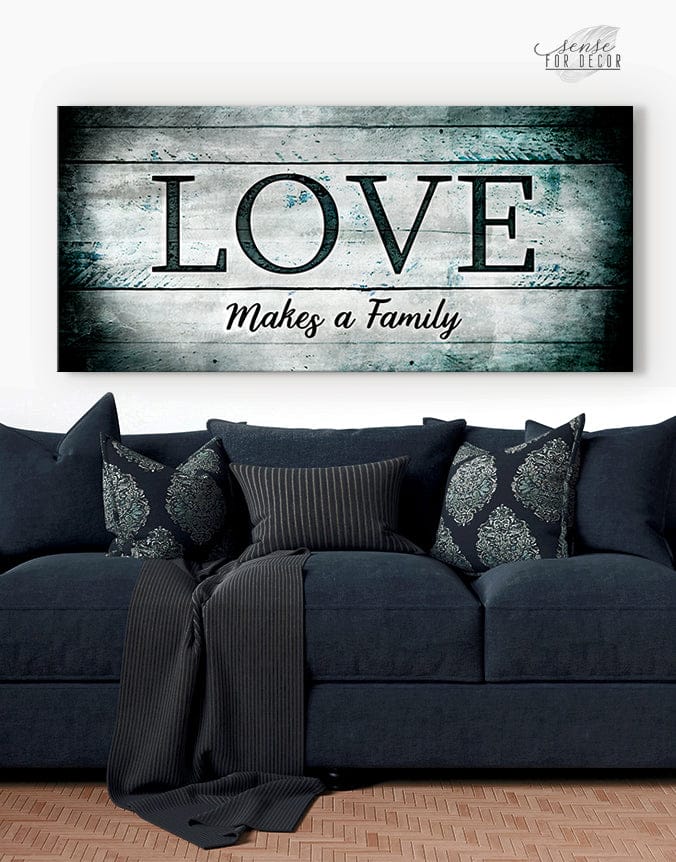 High - Quality Wood - Framed Family Wall Art: Love Forms a Family, Ready to Hang
