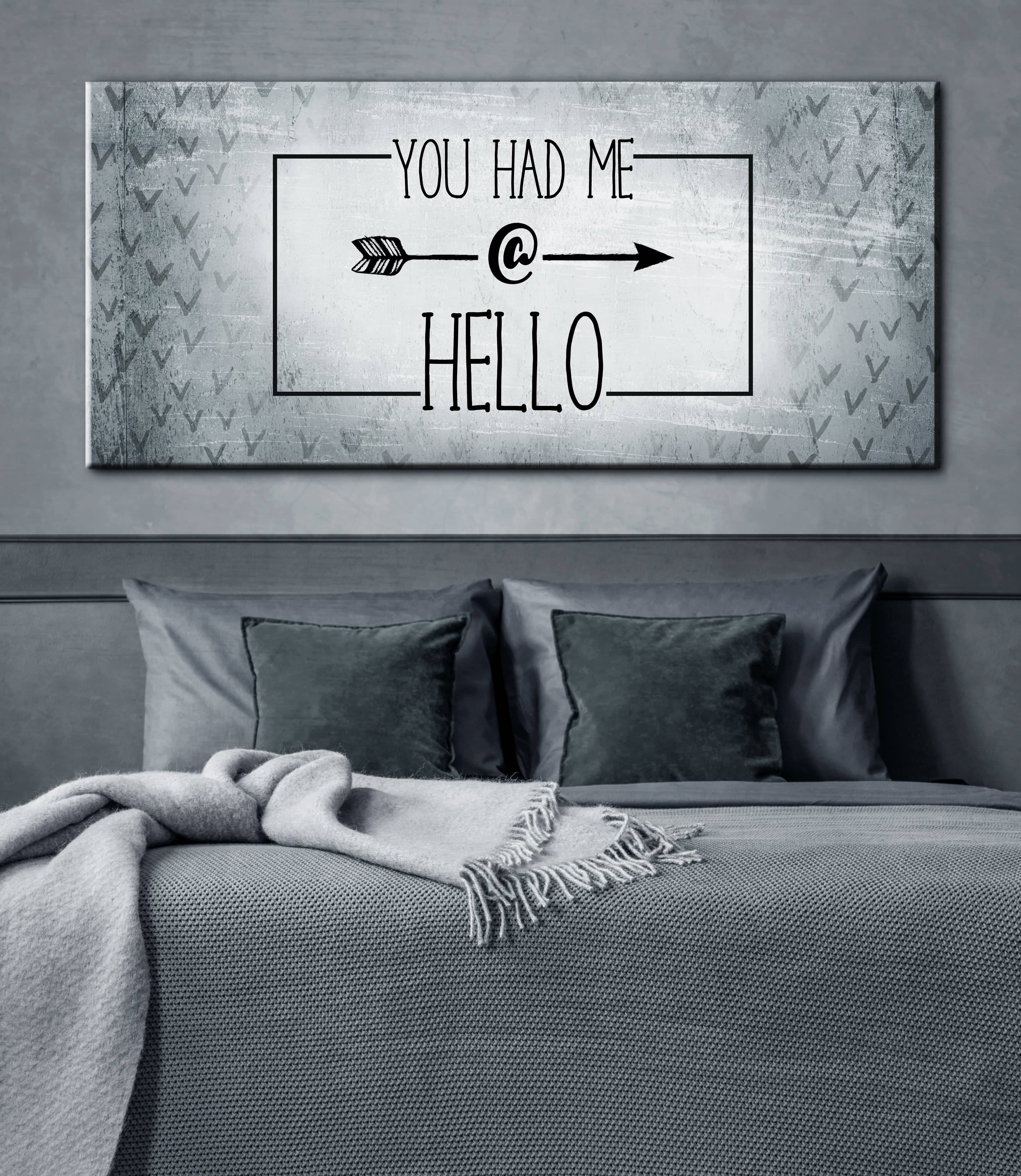 High - Quality Wood - Framed 'You Had Me At Hello' Bedroom Wall Art Ready To Hang