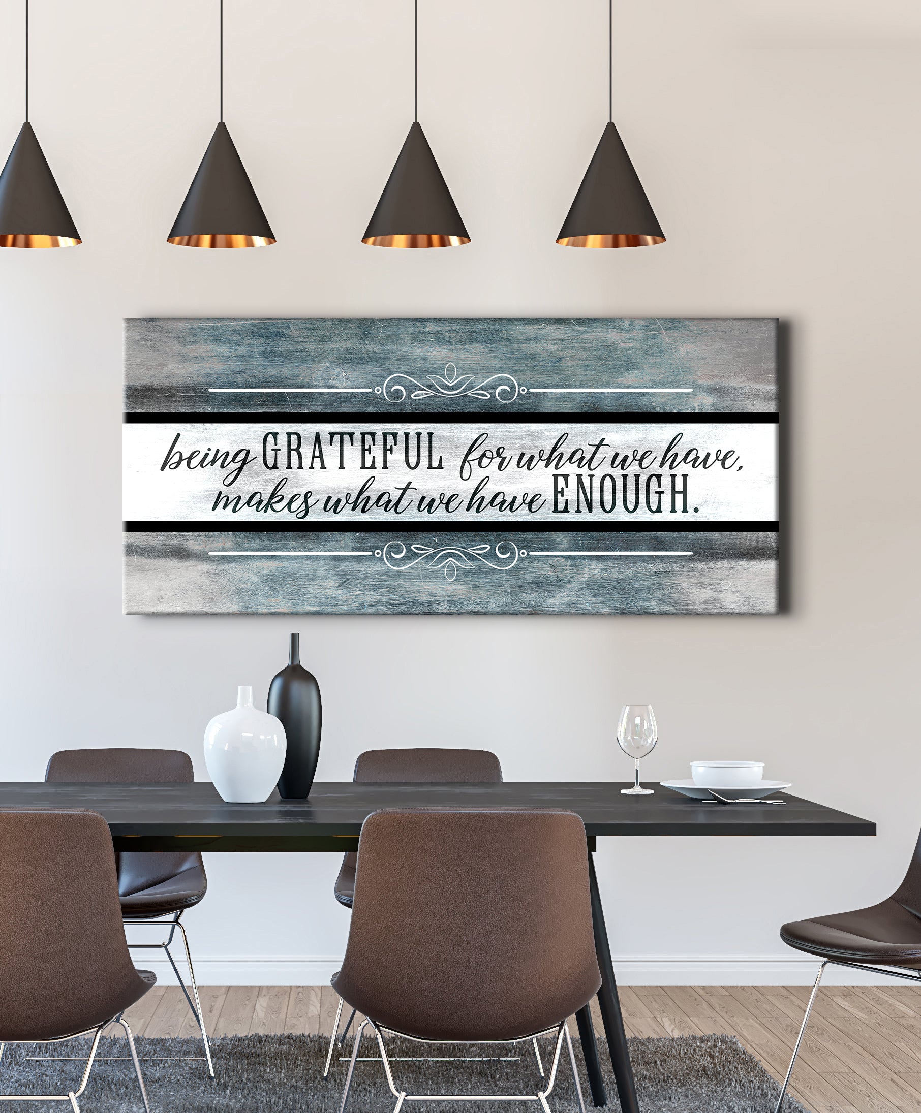 Exclusive! Grateful Wall Art V4 with Wood Frame, Ready to Hang