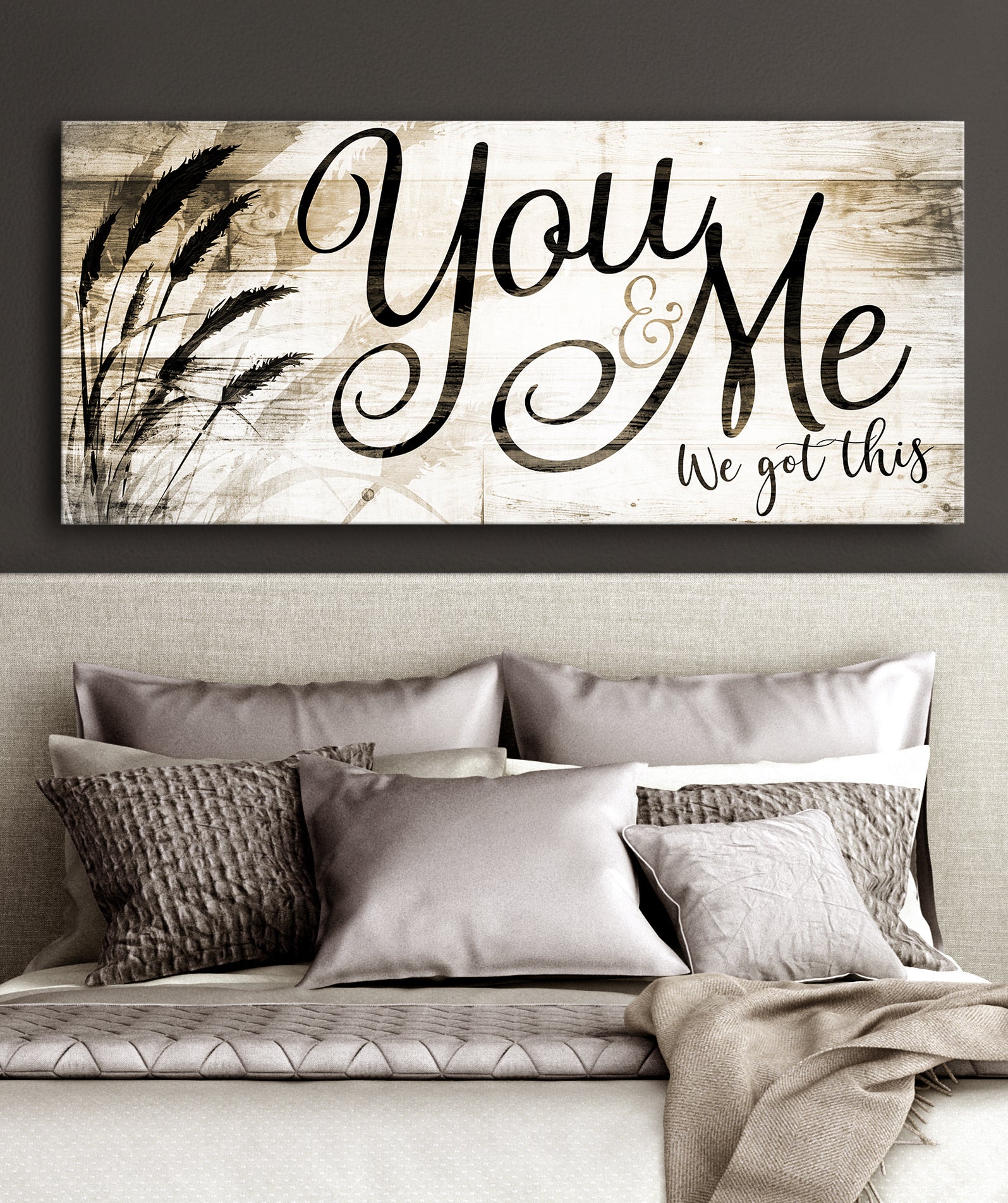 High - Quality Couple Wall Art: 'You and Me We Got This' V16 with Wood Frame, Ready to Hang