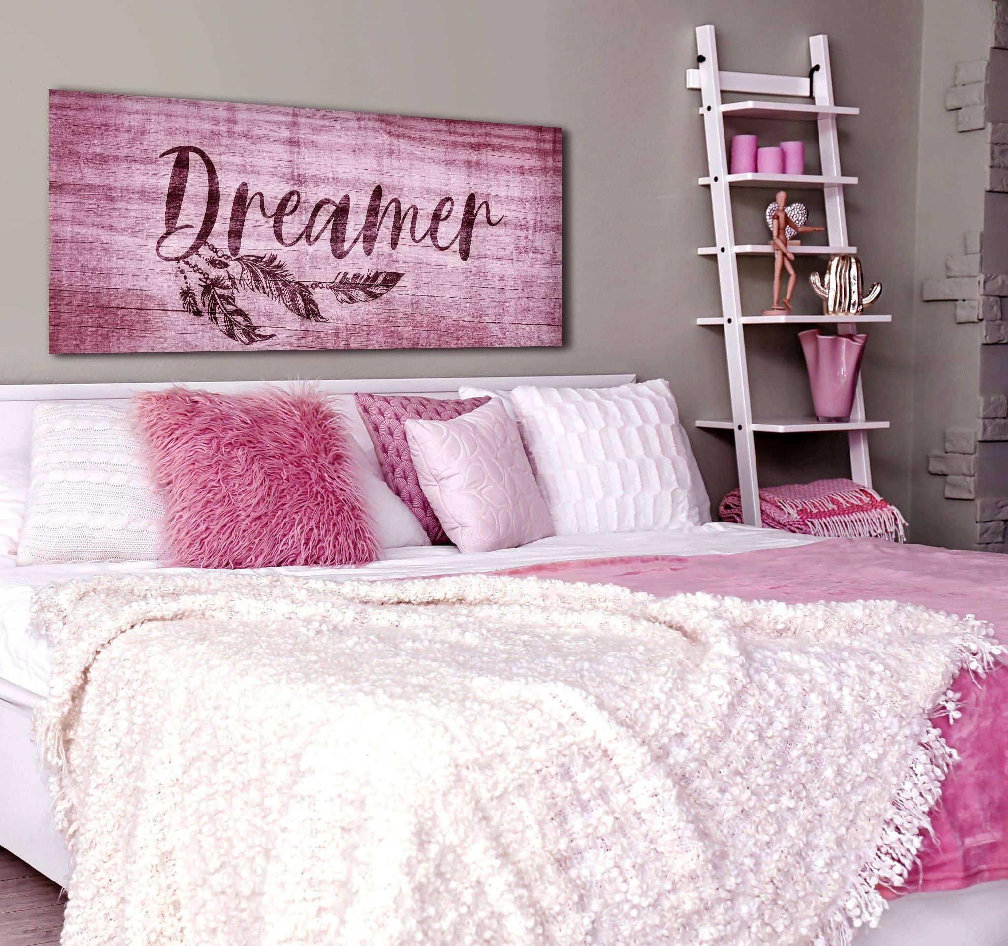 Exclusive Bedroom Wall Art - 'Dreamer' with Wood Frame, Ready To Hang! Buy 2, Save 20%