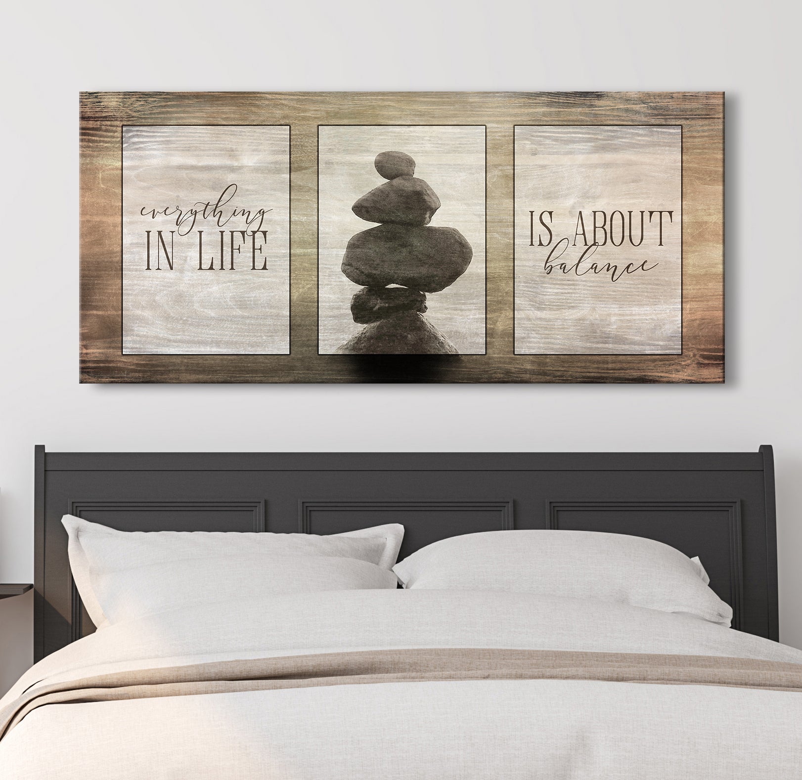 Exclusive Home Wall Art - Everything In Life Is About Balance, Wood Frame, Ready To Hang, Buy 2 Save 20%
