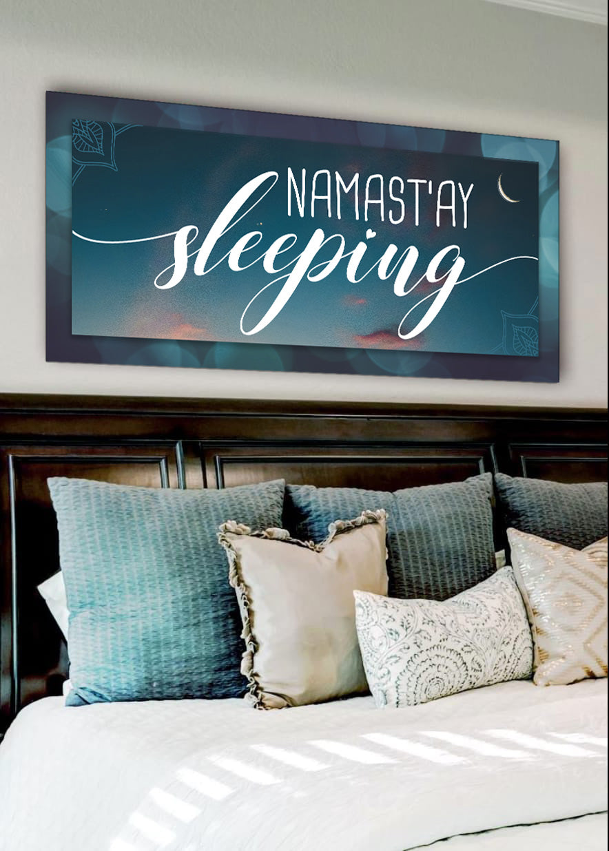 Ready-to-Hang Wood-Frame Yoga Wall Art: Namast'ay Sleeping
