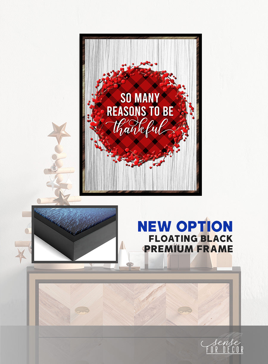 Christian Wall Art - So Many Reasons To Be Thankful, Wood Frame, Ready To Hang! Buy 2 Save 20%