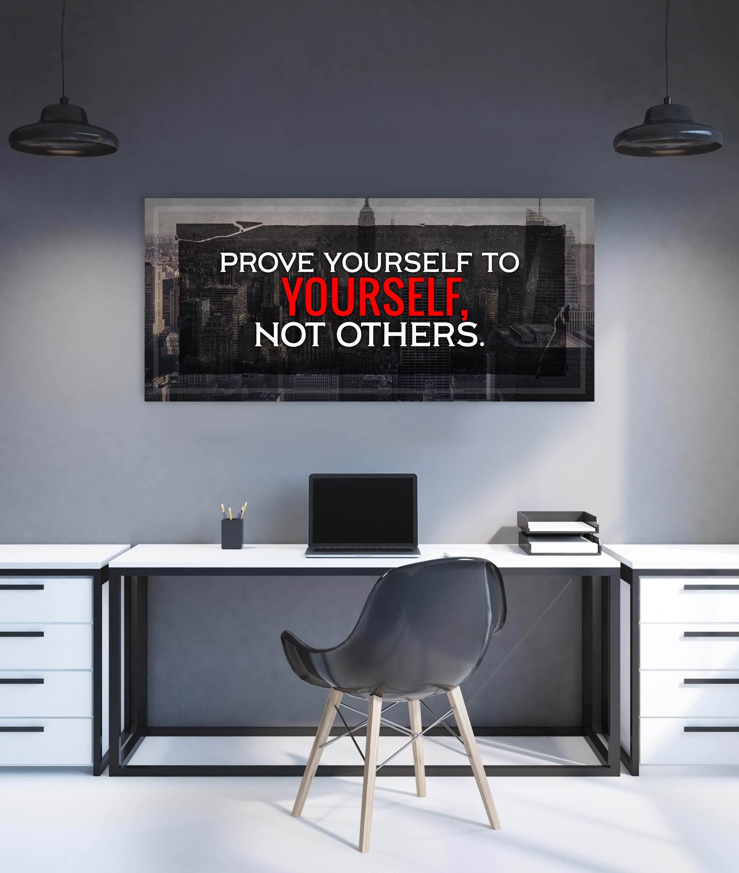 Exclusive Business Wall Art - Prove Yourself to Yourself, Wood Frame Ready-to-Hang, Buy 2 Save 20%