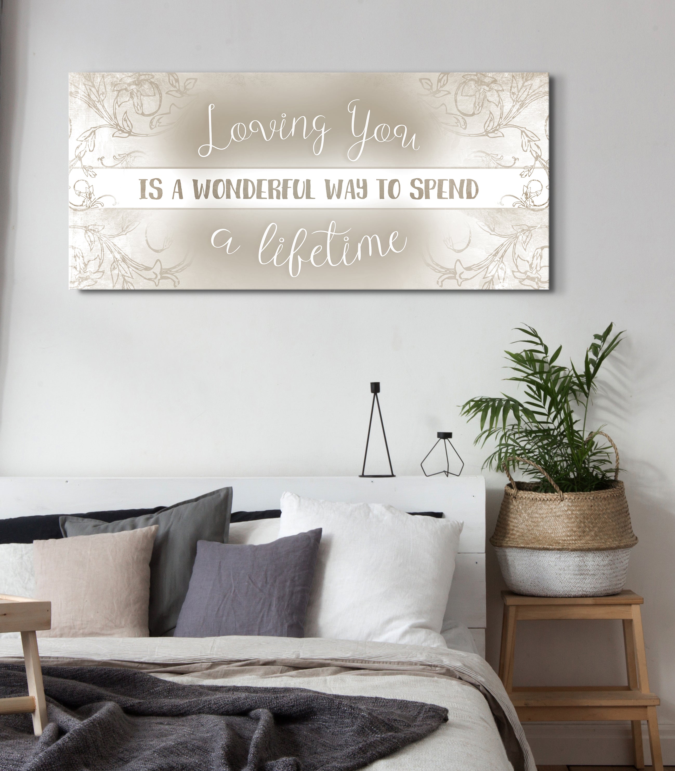 Exclusive Offer! Loving You Lifetime V8 Couples Wall Art with Wood Frame, Ready to Hang