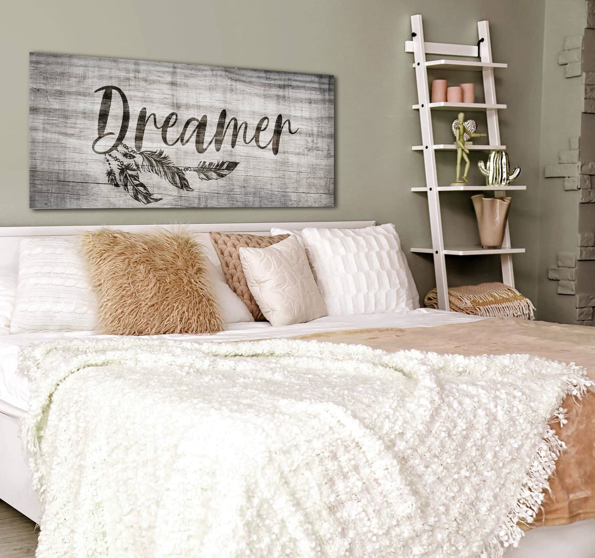 Exclusive Bedroom Wall Art - 'Dreamer' with Wood Frame, Ready To Hang! Buy 2, Save 20%