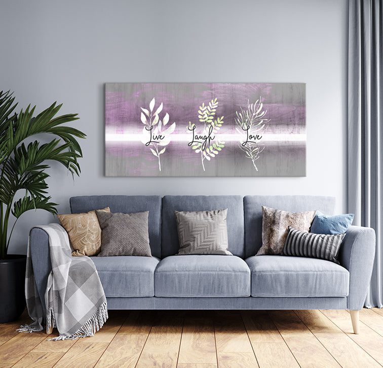 High - Quality Wood - Framed 'Live Laugh Love' Wall Art V3, Ready To Hang