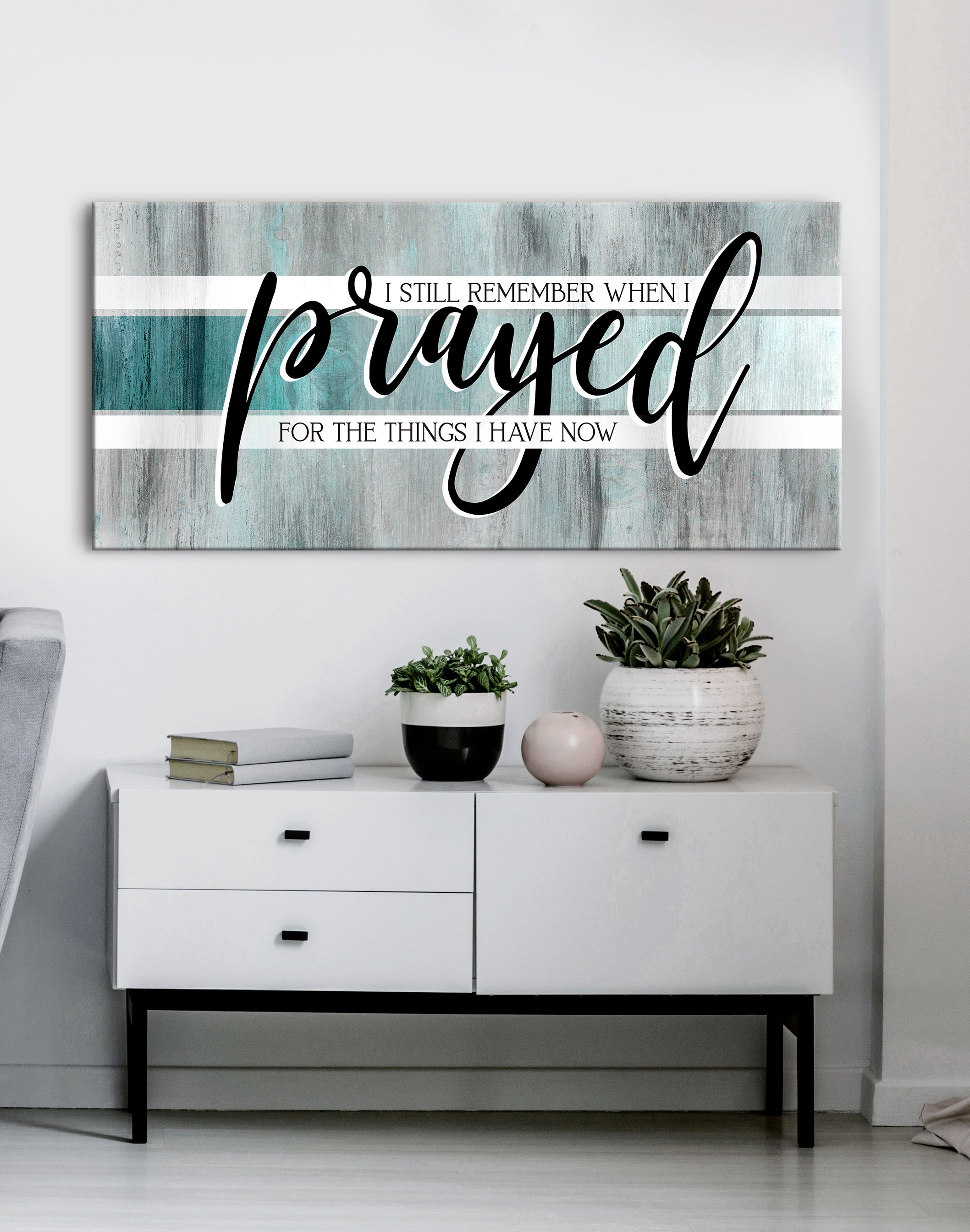 High - Quality Christian Wall Art: 'I Still Remember When I Prayed' V2 with Wood Frame for Easy Hanging