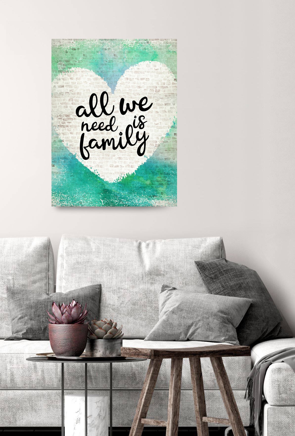 High - Quality Wood - Framed 'All We Need Is Family' Home Wall Art Ready To Hang