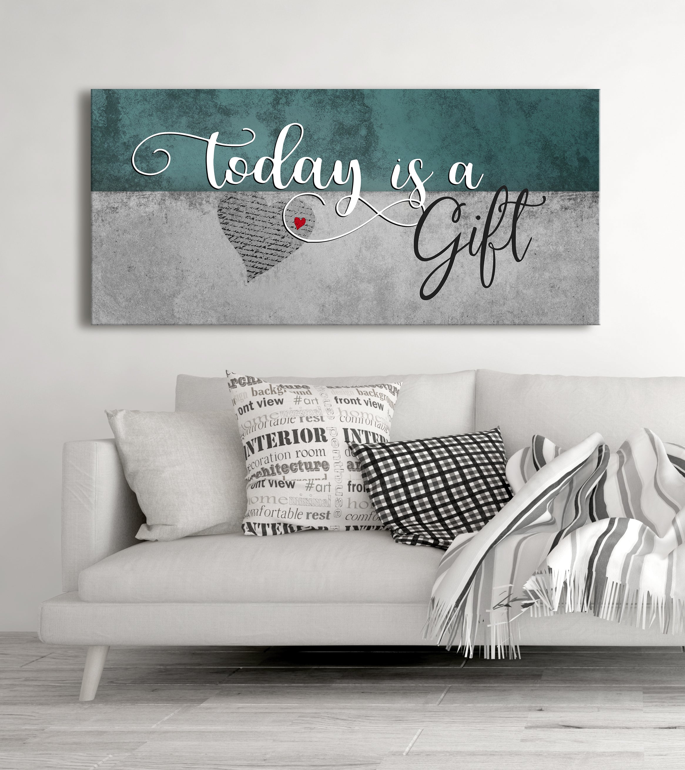 High - quality Ready - to - Hang 'Today Is A Gift V2' Home Wall Art with Wood Frame