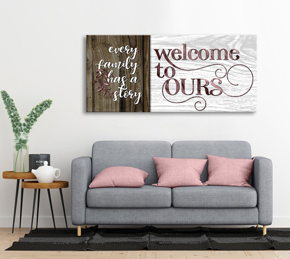 Ready-to-Hang Family Wall Art V7: Every Family's Story, Welcome Yours (Wood Frame)