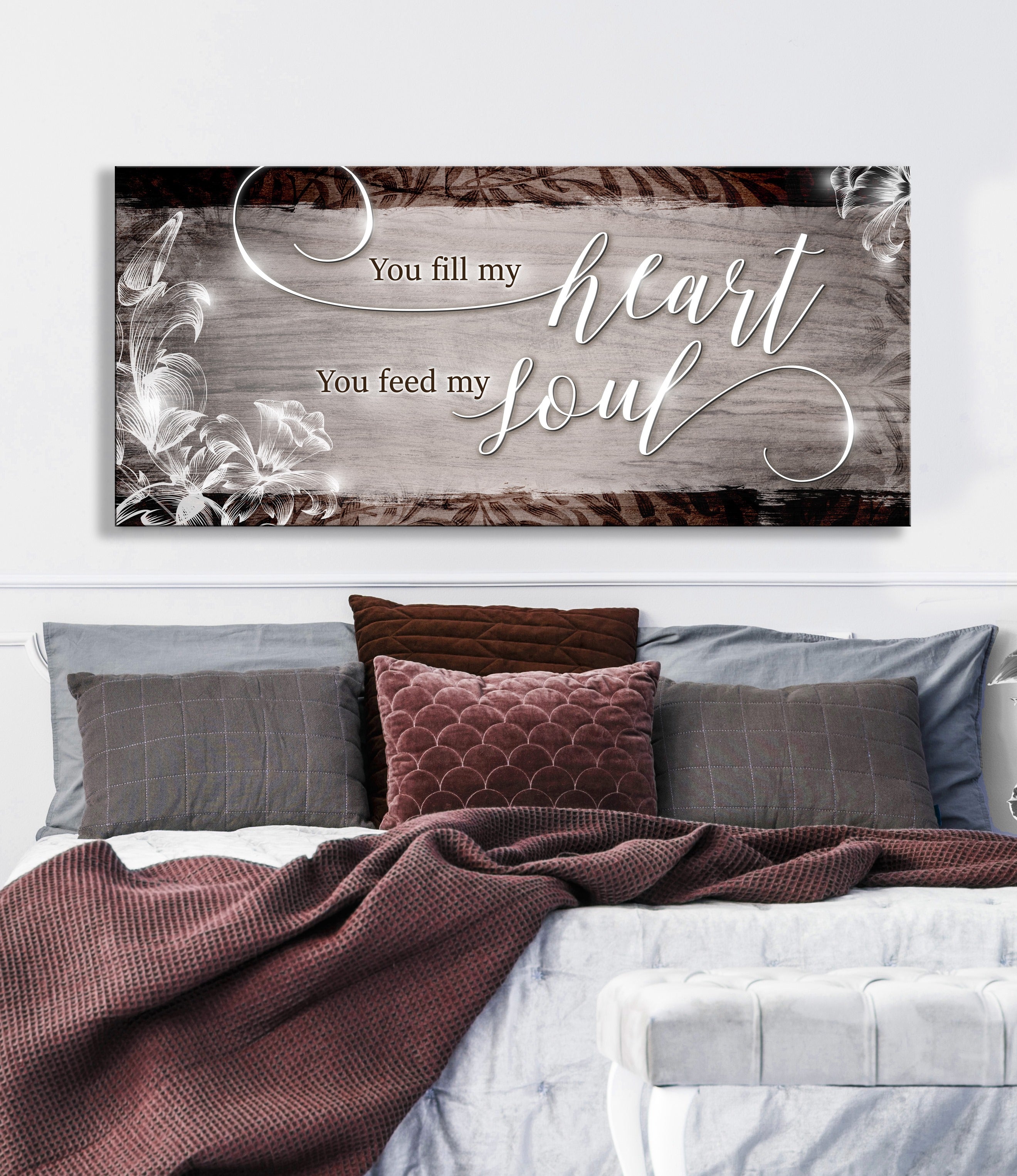Hot Deal! Couples Wall Decor - 'You Fill My Heart' Wood Frame Ready-To-Hang Art