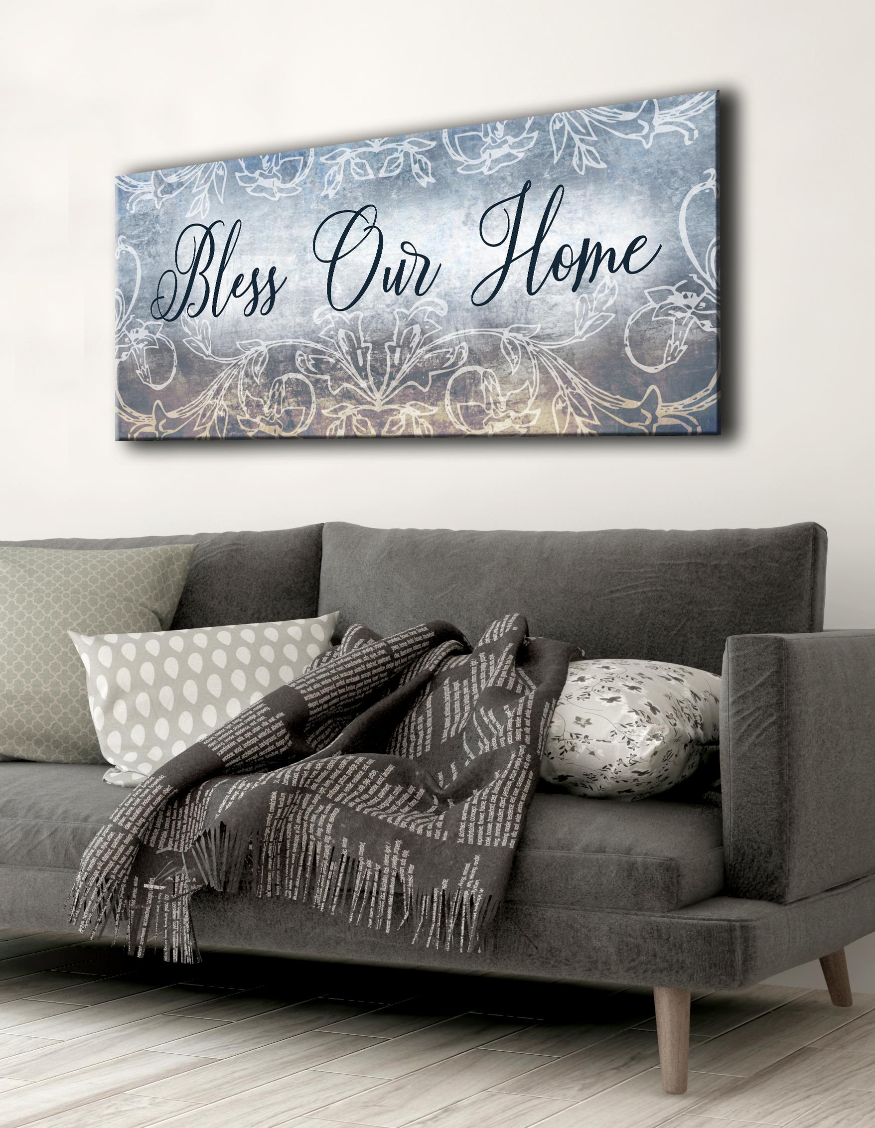 Hot! Dining Room Wall Art: Bless Our Home V2 (Ready-to-Hang Wood Frame)
