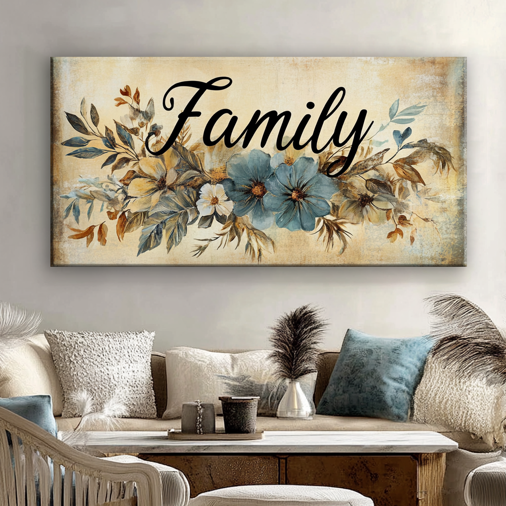 Hot Deal! Family Wall Art - High - Quality Family Word Sign v21 for Your Home
