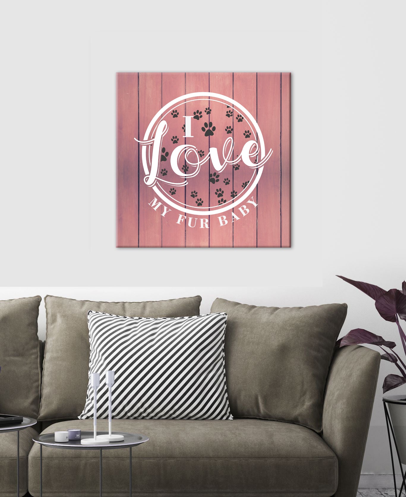 Limited-Time Offer! High-Quality Pet Wall Art - Love My Fur Baby (Wood Frame, Ready To Hang)