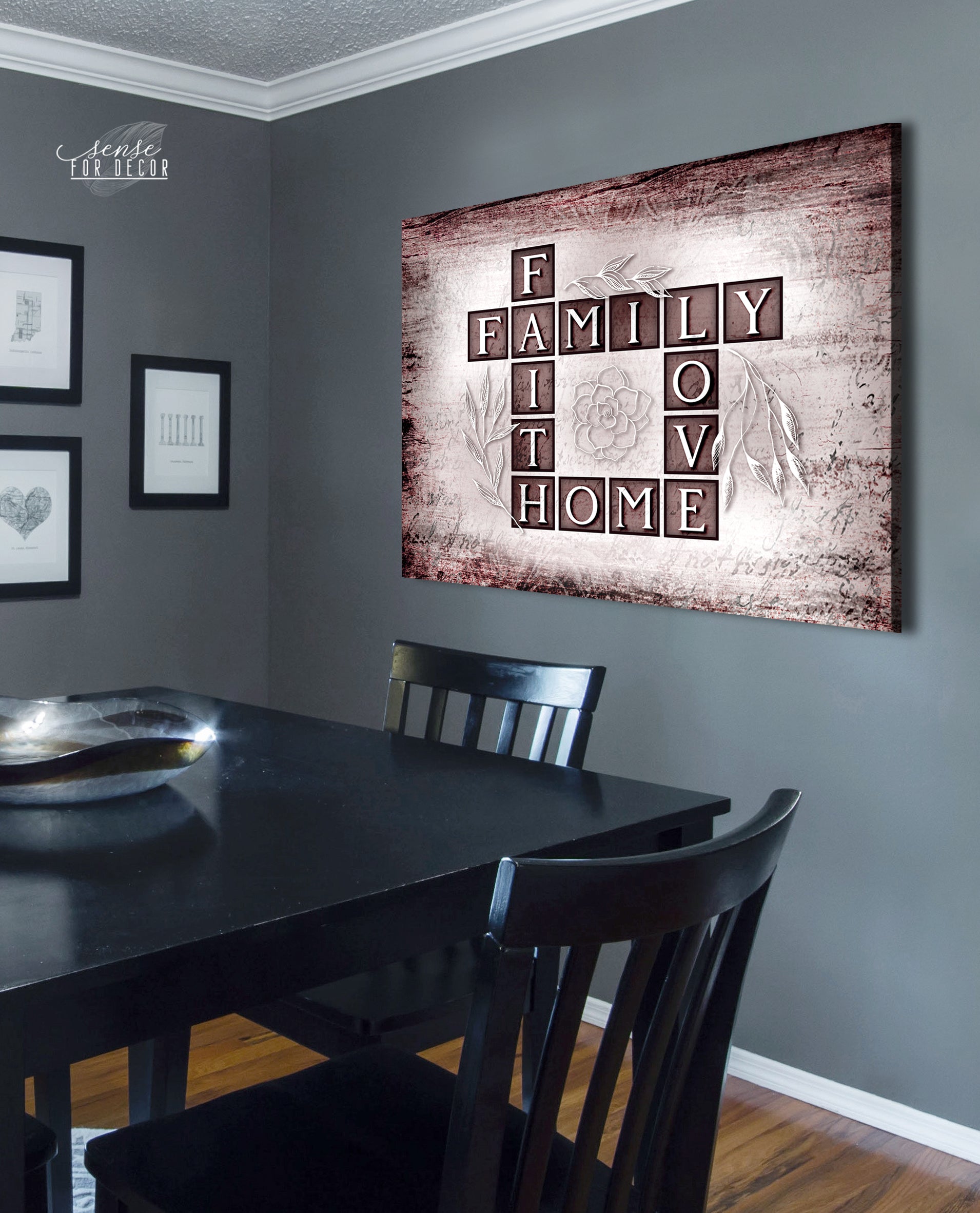 Hot Deal! High - Quality Family Wall Art: Family, Faith, Home, Love in Wood Frame, Ready to Hang