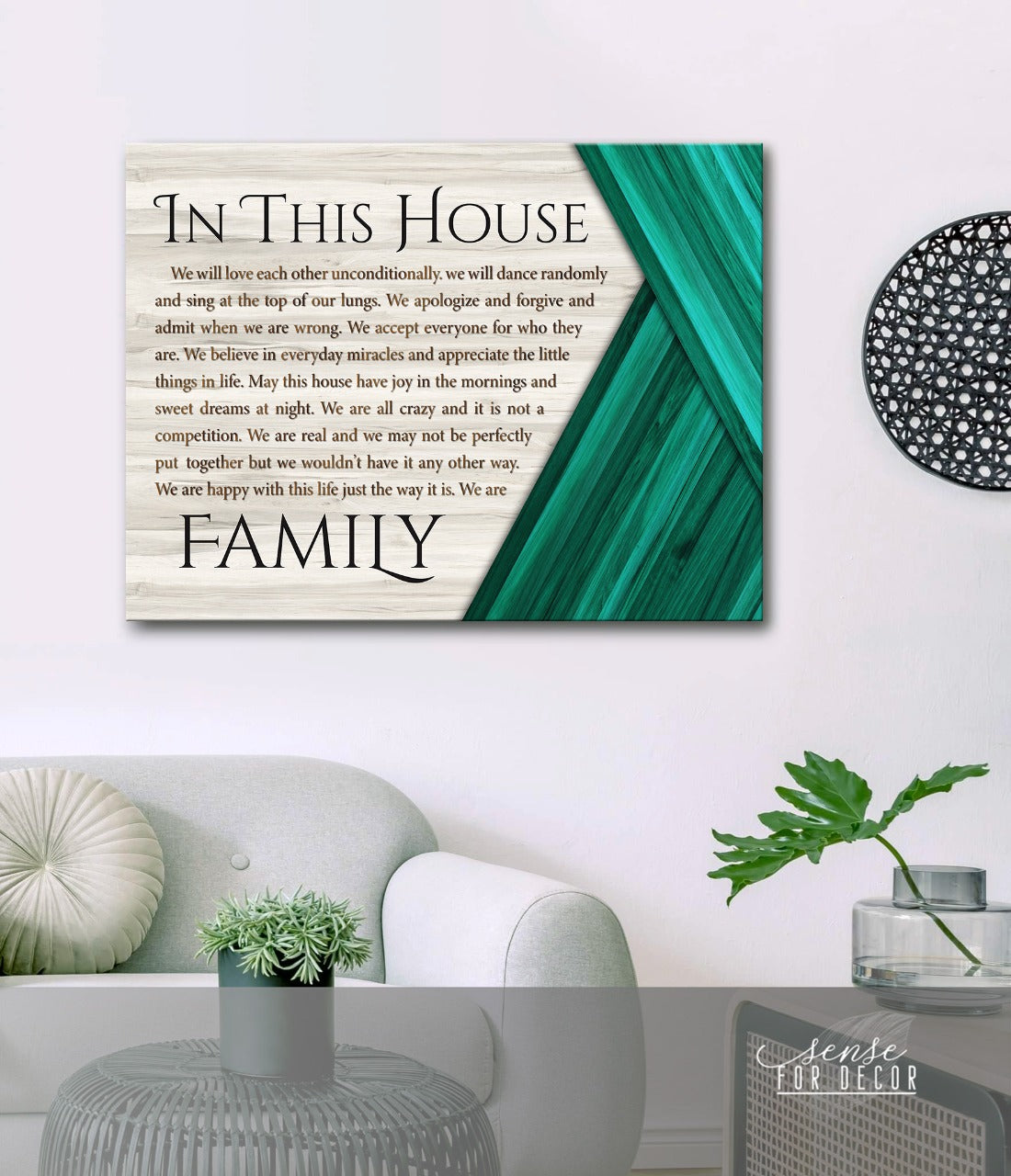 Hot Deal! High - Quality In This House V4 Wood - Framed Home Wall Art Ready to Hang
