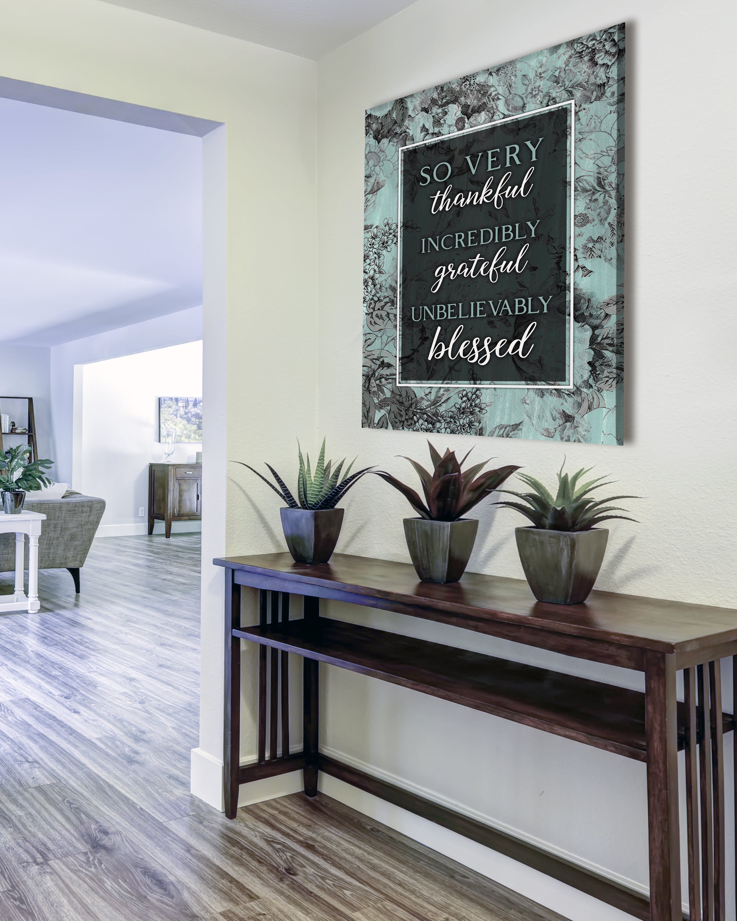 High - Quality Christian Wall Art: 'So Very Thankful V17' with Wood Frame for Easy Hanging