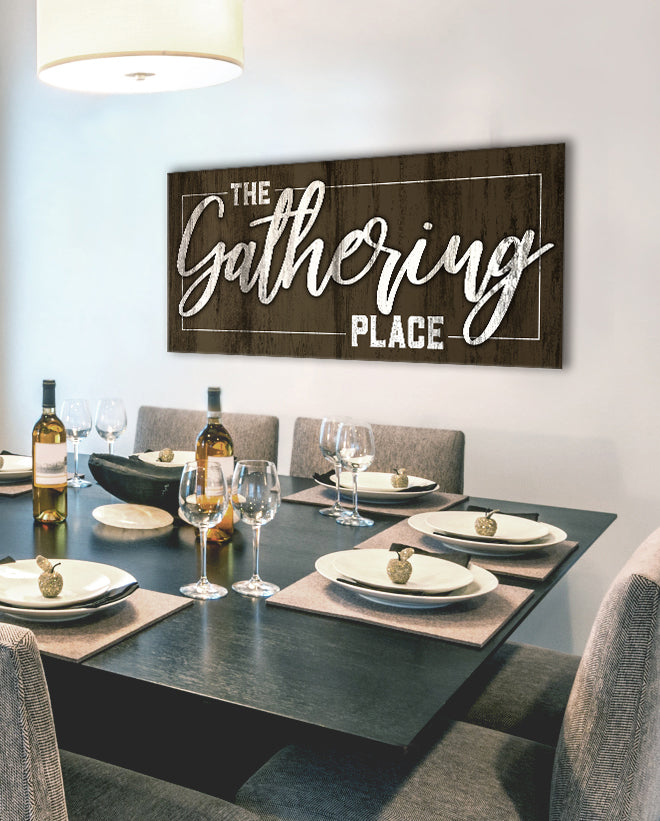 High - Quality Wood - Framed Kitchen Wall Art: The Gathering Place, Ready To Hang