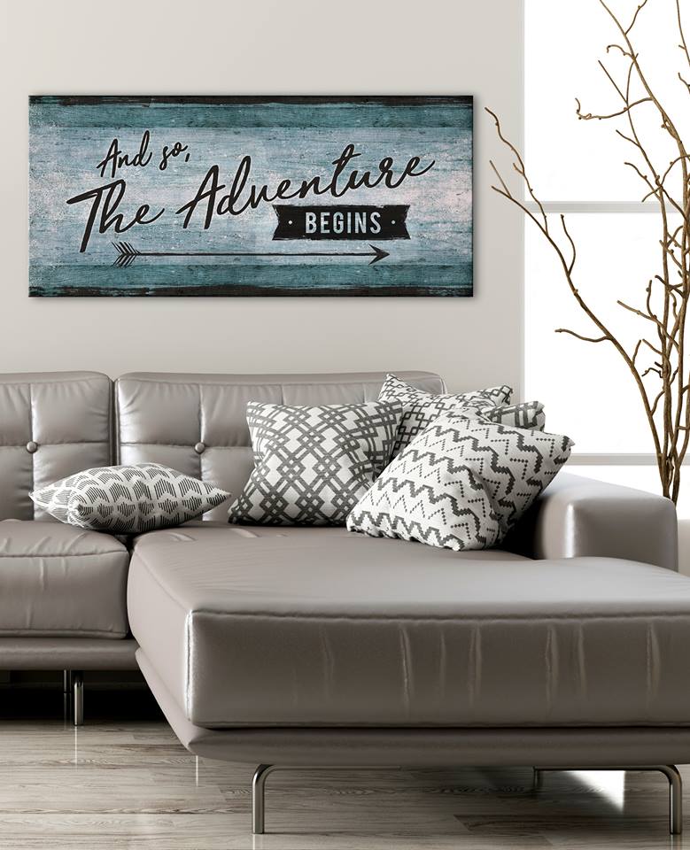Ready-to-Hang Wood Frame Home Wall Art: 'And So, The Adventure Begins' - Buy 2 Save 20%