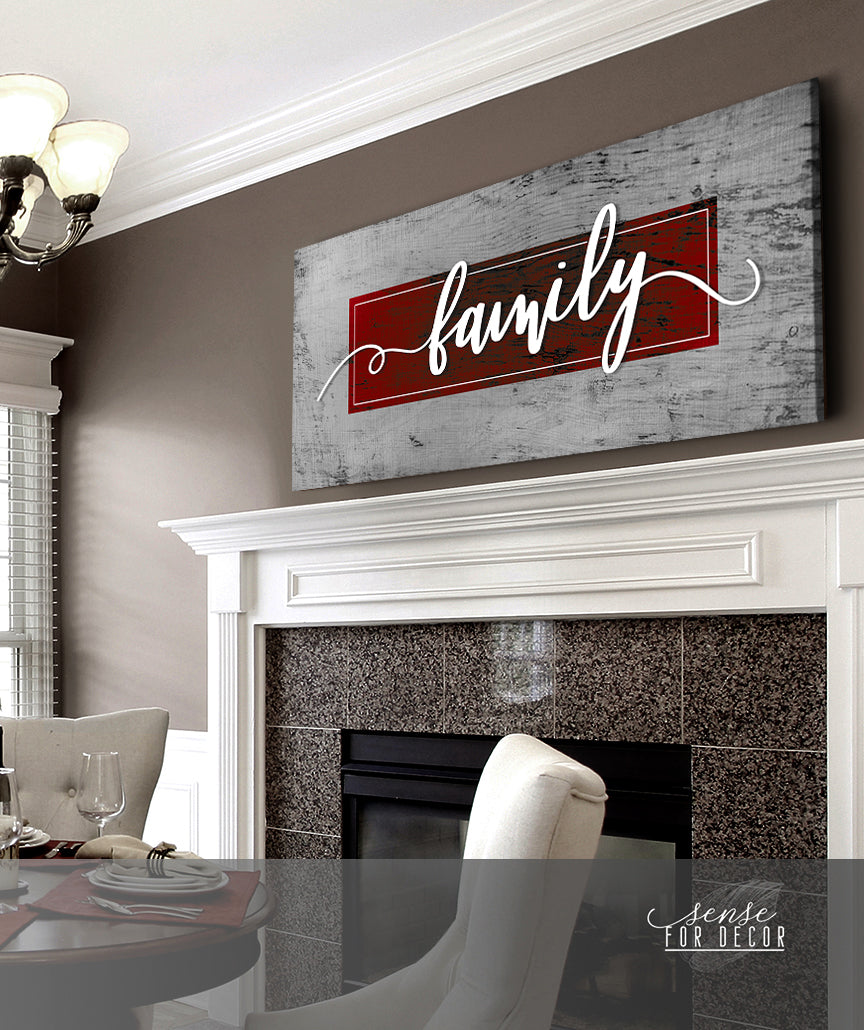 Family Word Sign V13: Ready-To-Hang Wood Frame Wall Art - Buy 2, Save 20%