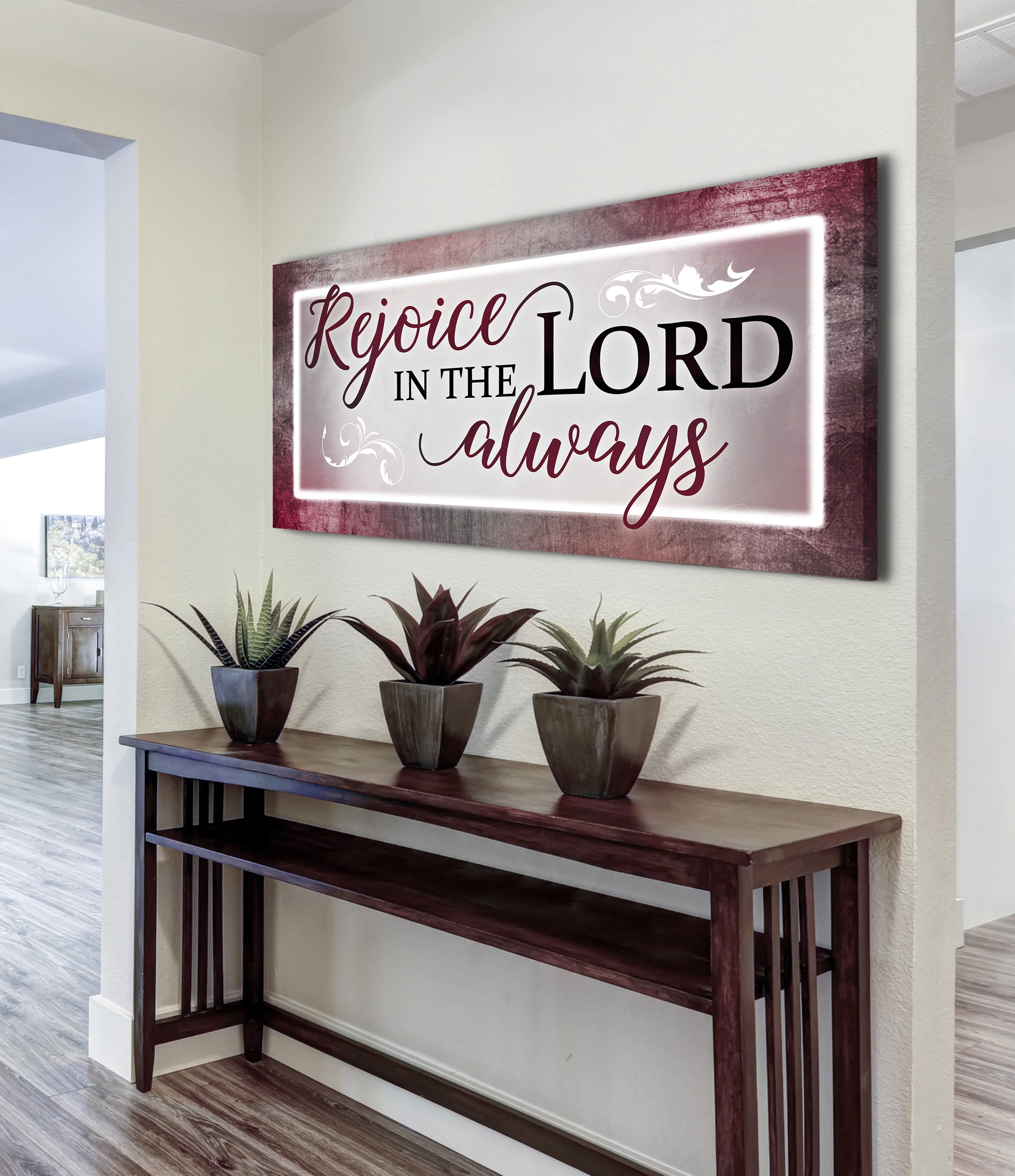 Hot Deal! Christian Wall Art - Rejoice In The Lord, Wood Frame for Easy Hanging