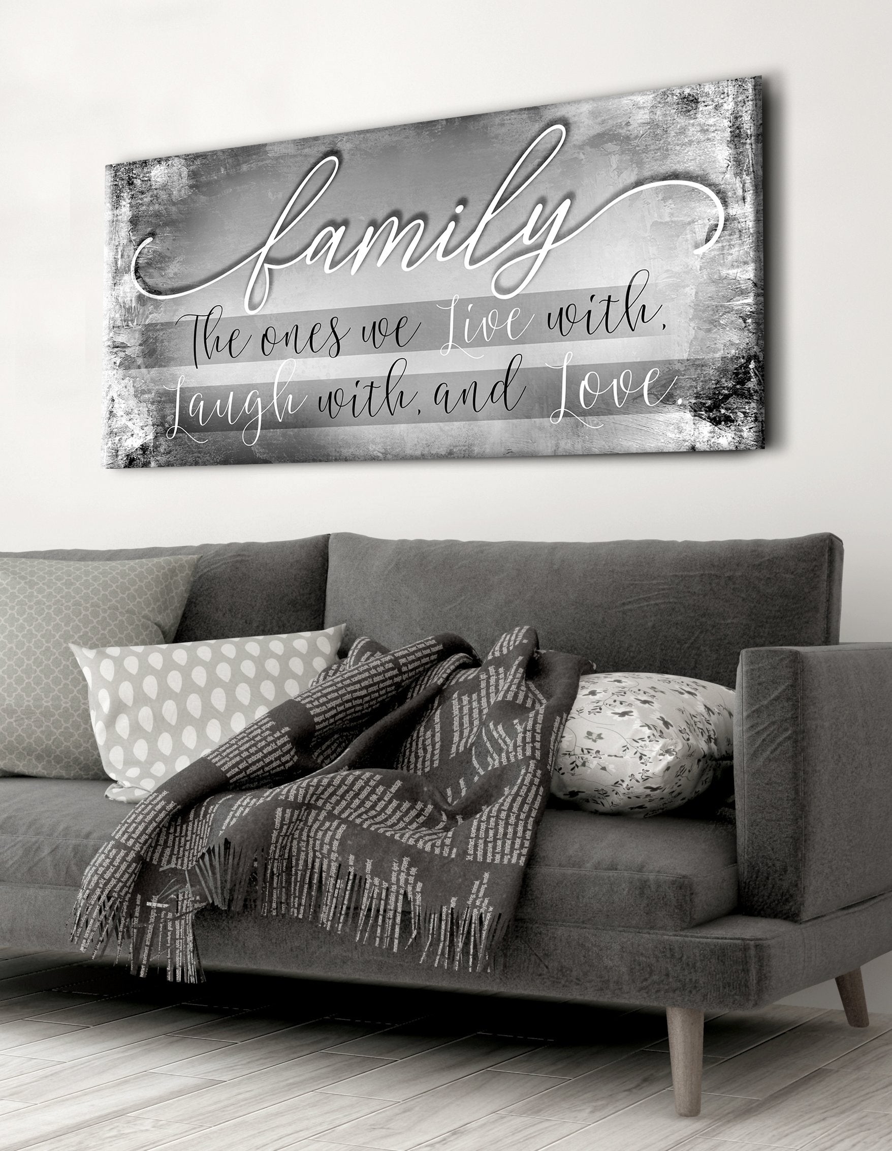Exclusive Family Wall Art: 'Family - The Ones We Live With' in Wood Frame, Ready to Hang, Buy 2 Save 20%