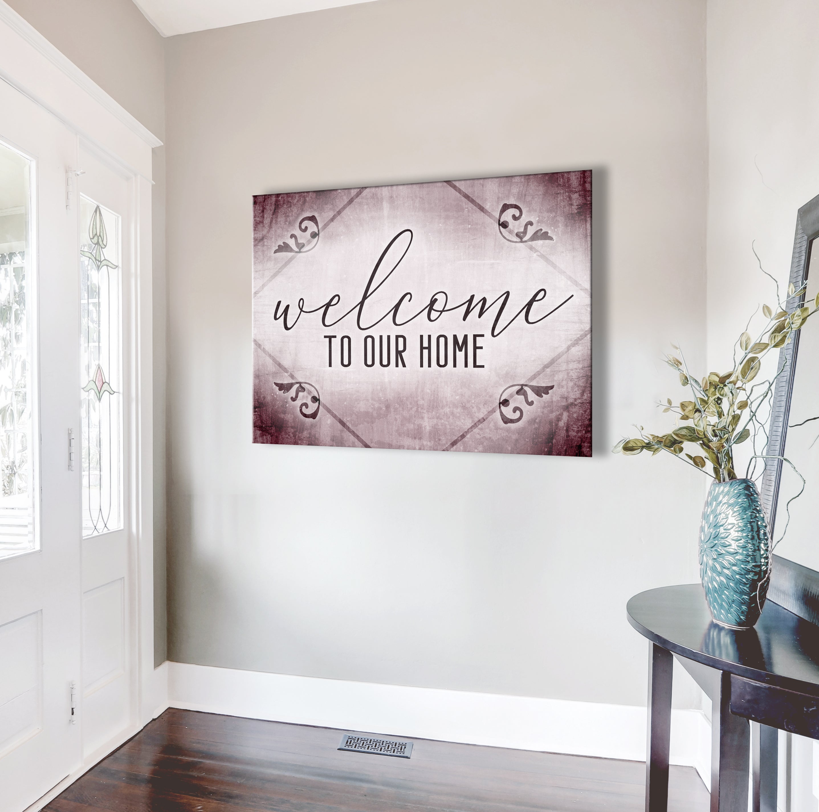 High - Quality Wood - Framed Welcome To Our Home Wall Art (Ready To Hang) V7